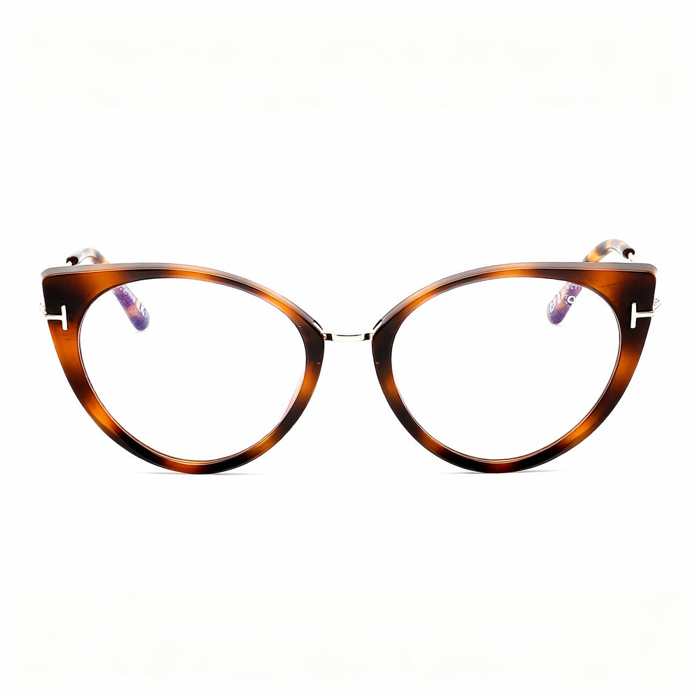 Tom Ford Ft5815-b Women's Shiny Blonde Havana Rose Gold Polarized Blue Light Filter Polycarbonate Lenses 54-18-140