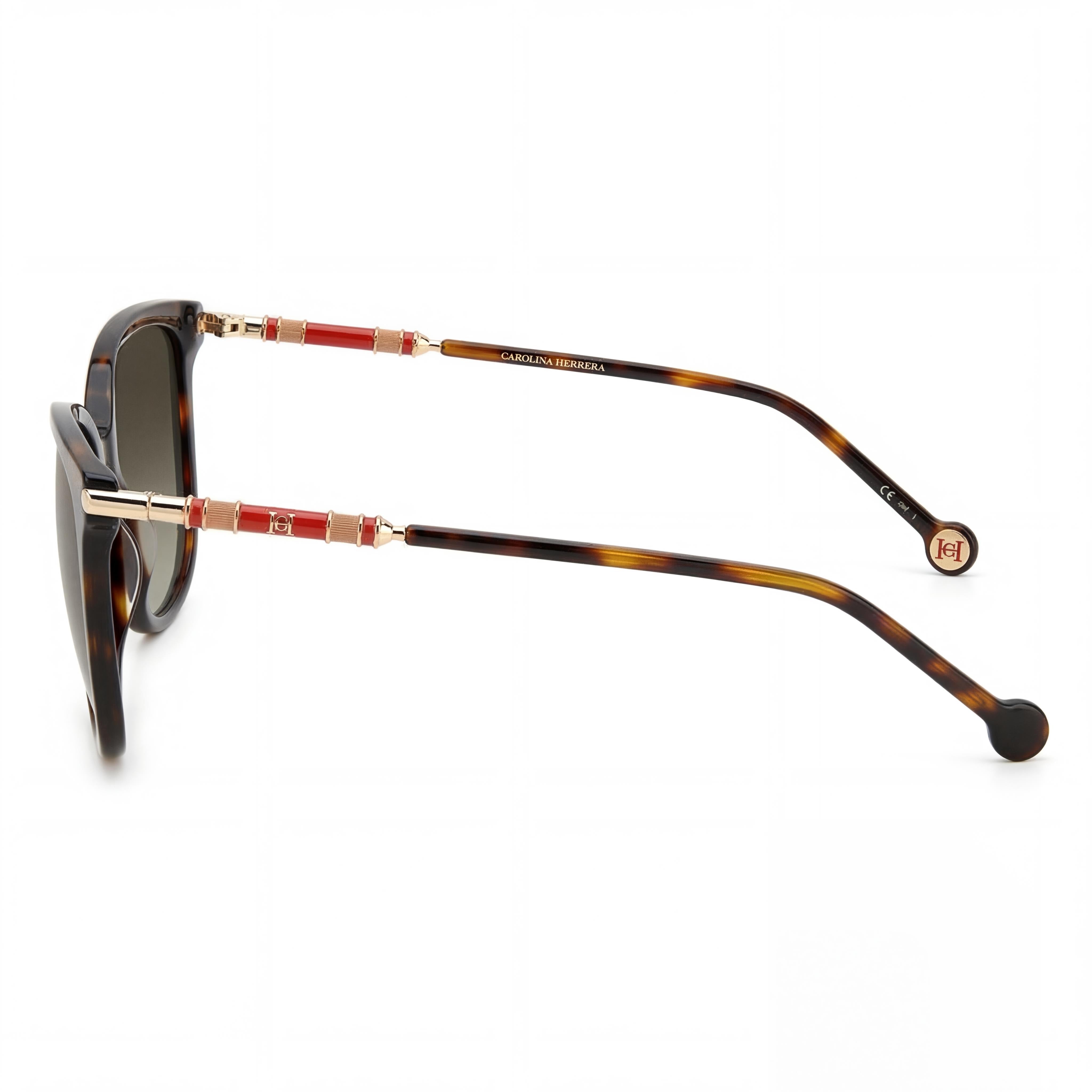 Gafas de sol Carolina Herrera CH 0023/S para mujer, armazón de acetato Habana, lentes grises degradadas con protección UV, 55 mm, Photo 3