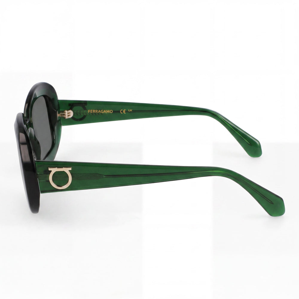 Ferragamo Sf2038se Unisex Transparent Green Titanium Glasses with Protection, 51mm Lens