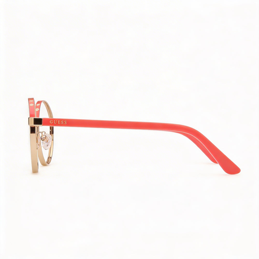 Guess Gu50124 Women's Stainless Steel Shiny Deep Gold Pink 51mm Eyeglasses