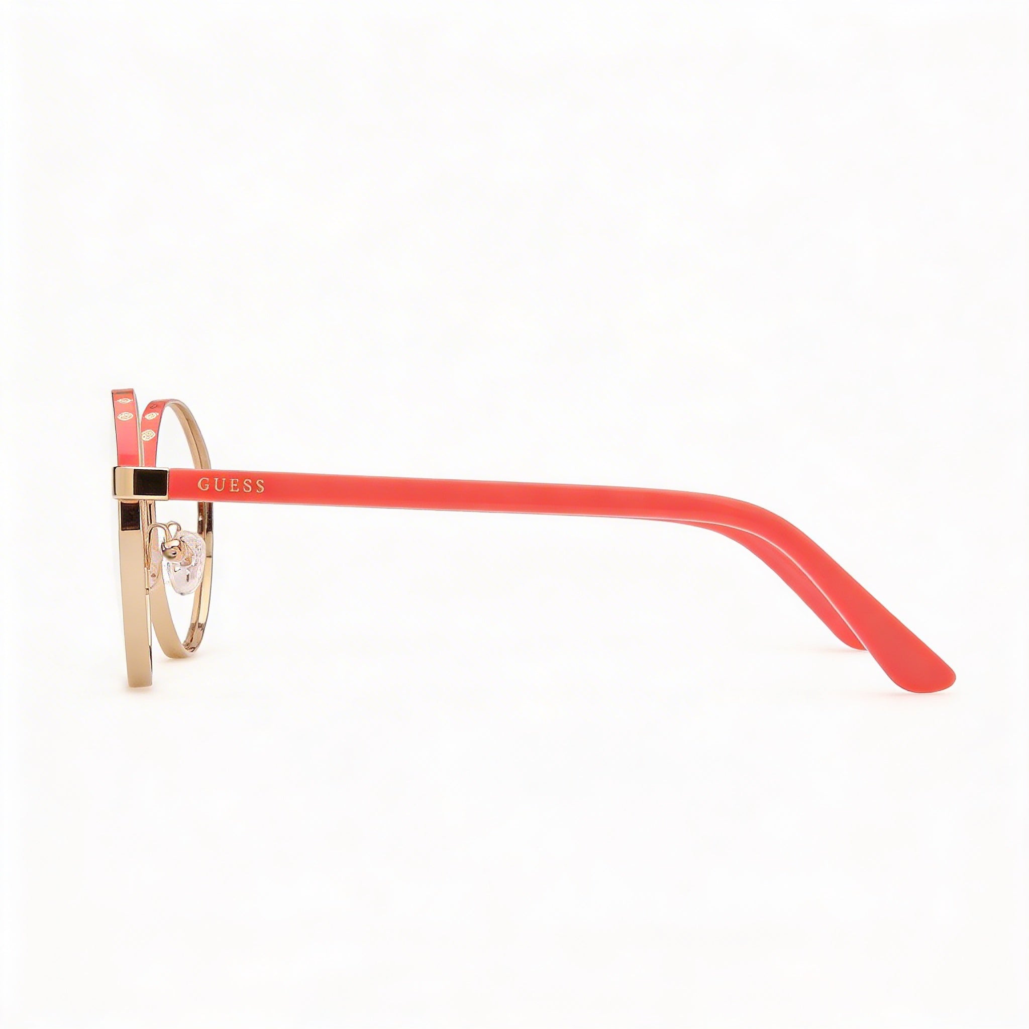 Guess Gu50124 Women's Stainless Steel Shiny Deep Gold Pink 51mm Eyeglasses, Photo 3