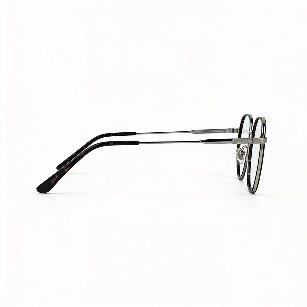 Calvin Klein Ck24113 Full-Rim Square Metal Eyeglasses for Men in Grey Havana, Size 50-19-145