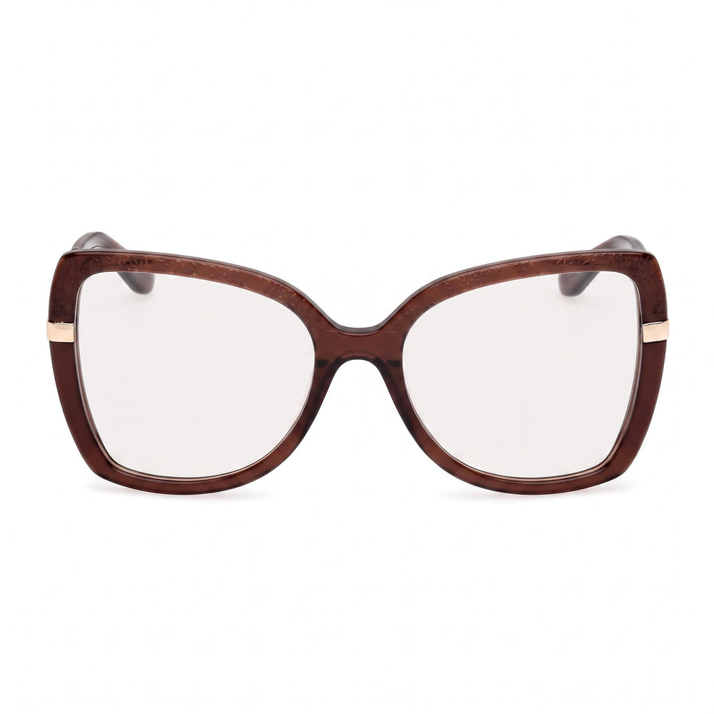 GUESS Gu50245 Women's Shiny Dark Brown Pale Gold Plastic Frame Non- Eyewear with 54mm Lens