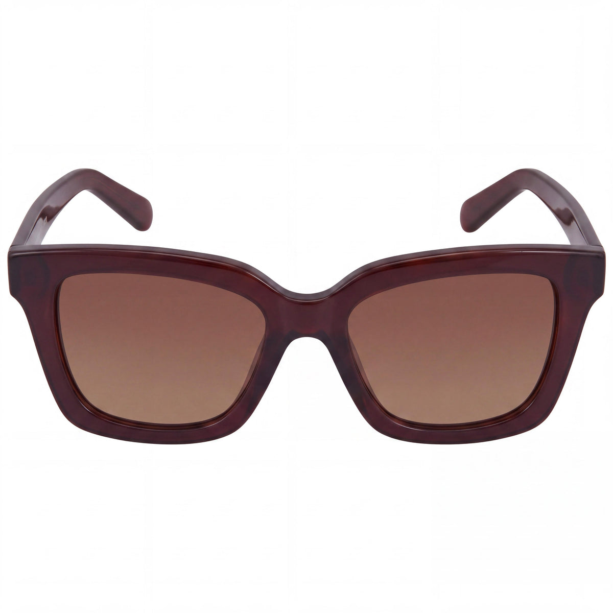 Gafas de sol de plástico rojo para mujer Beichi, montura completa, lentes marrones sin polarizar con protección UV, 53-19-140, Photo 2
