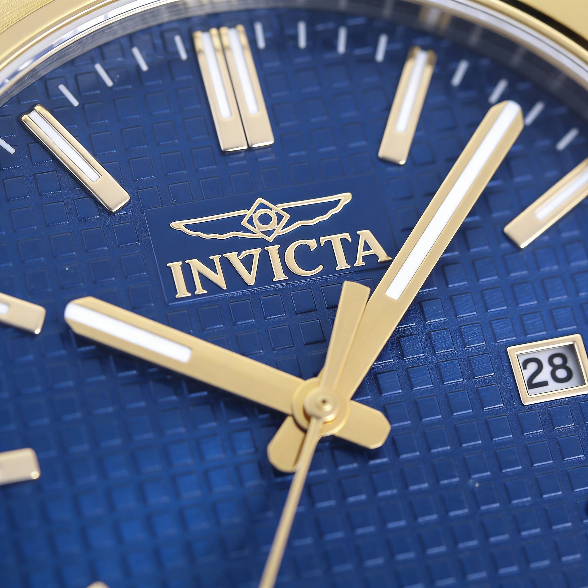 Reloj unisex Invicta Speedway 48396 de acero inoxidable dorado con esfera azul y pulsera de cuarzo de 40 mm, Photo 2