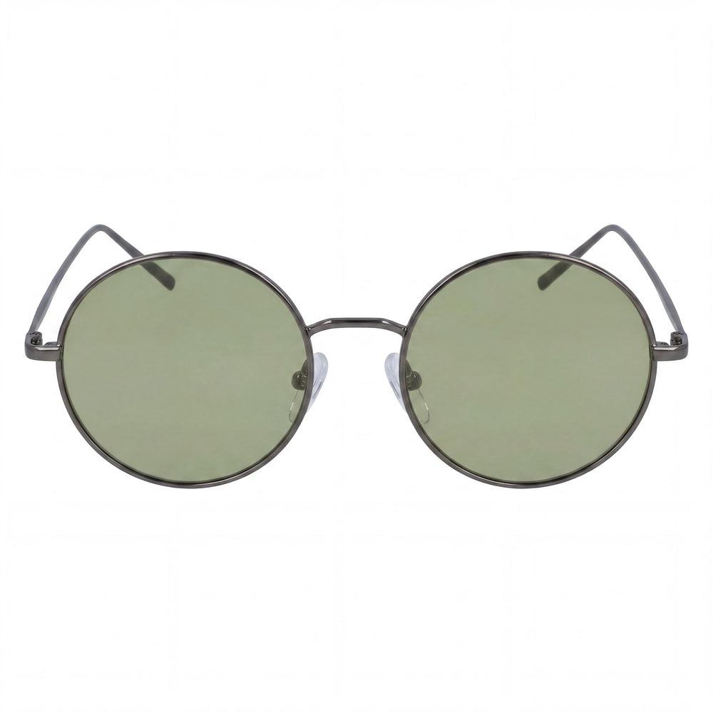 Gafas de sol redondas DKNY para mujer, montura de plástico, protección UV, no polarizadas, color verde metalizado, 47-19-135