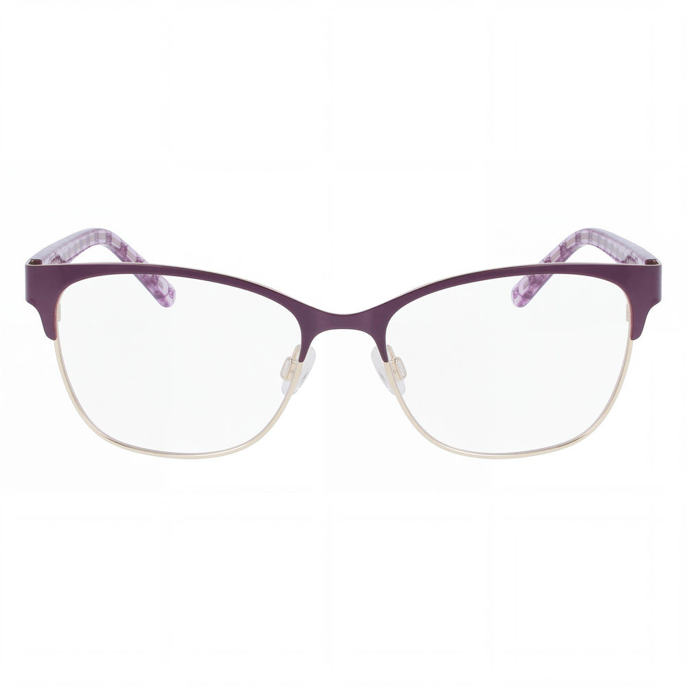 bebe Bb5196 Men's Metal Eyeglasses Frames for Lenses in Plum, Lens Width 52mm, Bridge 16mm, Temple 135mm