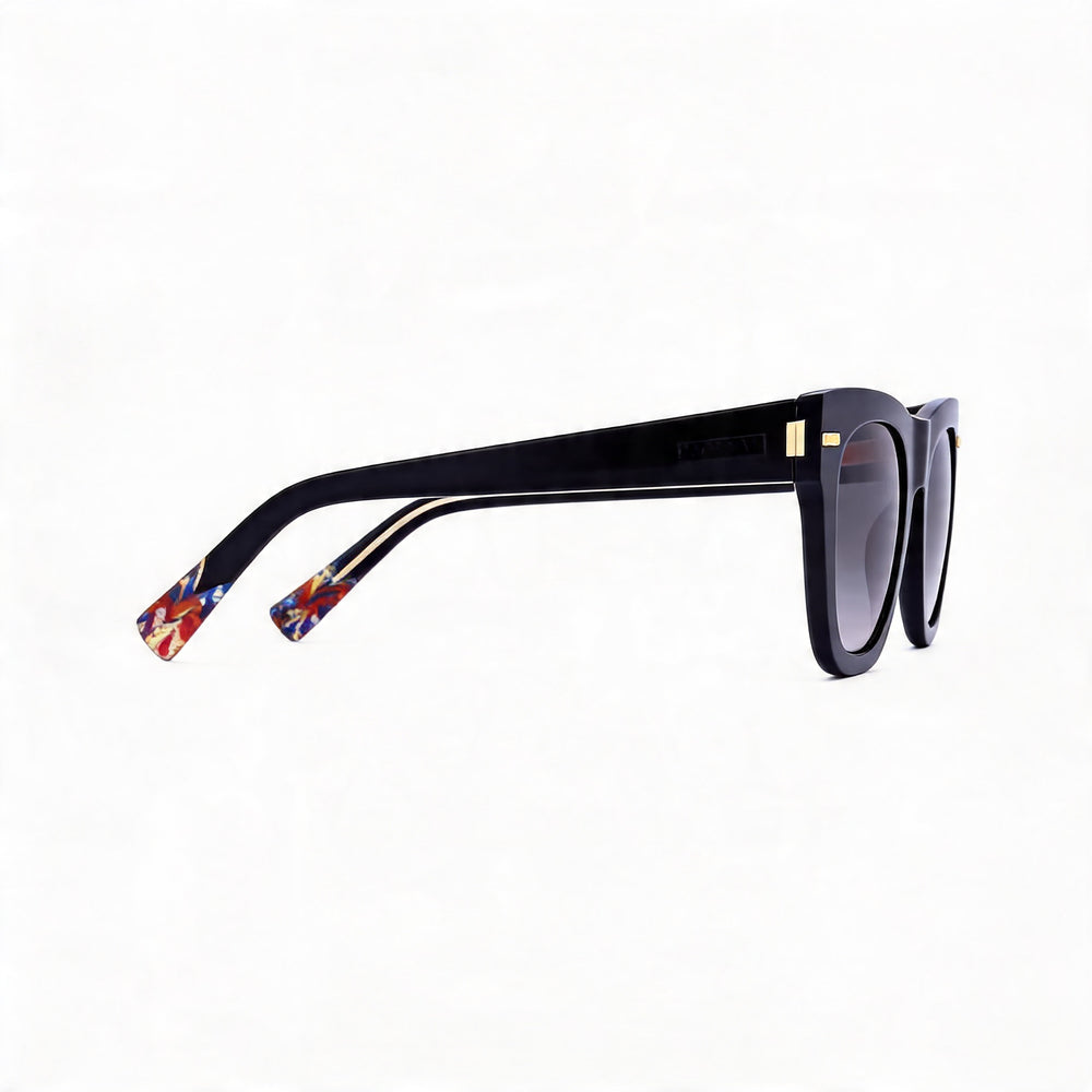 Gafas de sol M Missoni MIS 0069/S para mujer, cuadradas, de acetato negro, con lentes de policarbonato sombreado gris oscuro con protección UV, 51 mm