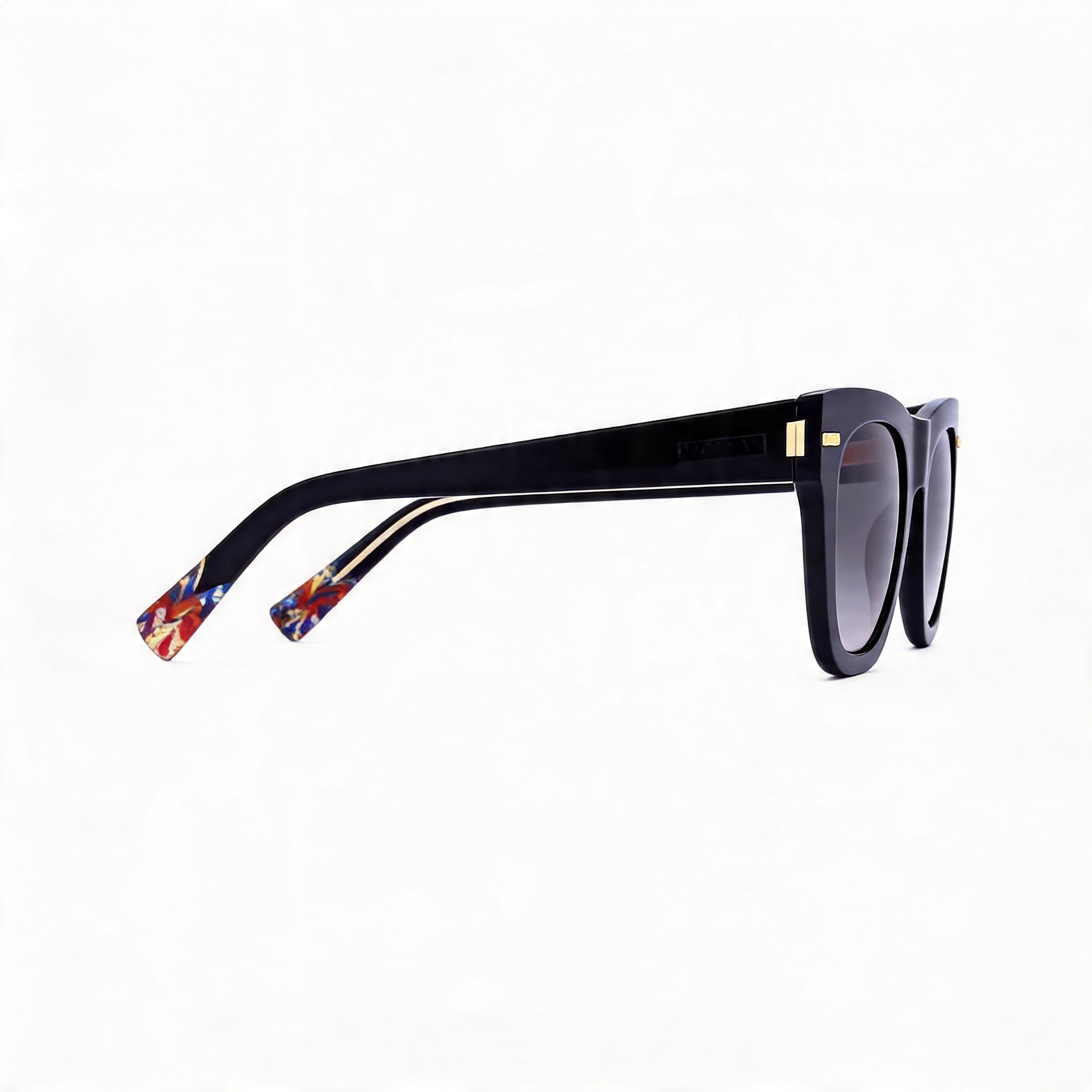 M Missoni MIS 0069/S Women's Black Acetate Square Frame Dark Grey Shaded Polycarbonate UV Protected Sunglasses 51mm, Photo 3
