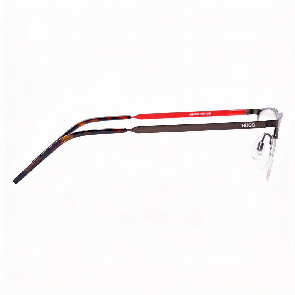 Montura de gafas Hugo Boss Hg 1019 unisex de aleación de acero en gris mate, para lentes graduadas, talla 53-20-145