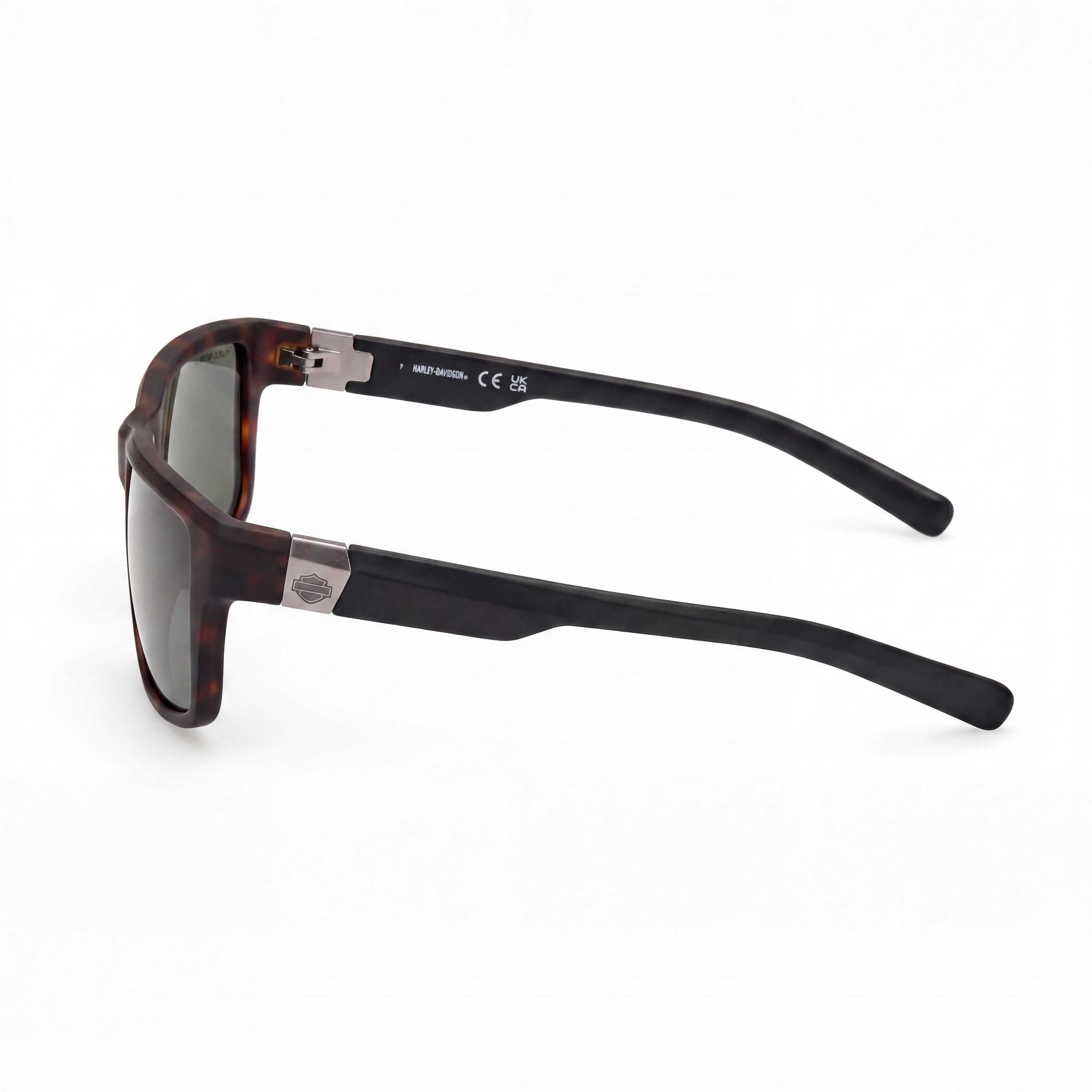 Gafas de sol polarizadas rectangulares Harley-Davidson para hombre HD00022 negras habana verde con protección UV ahumada de 63 mm, Photo 3