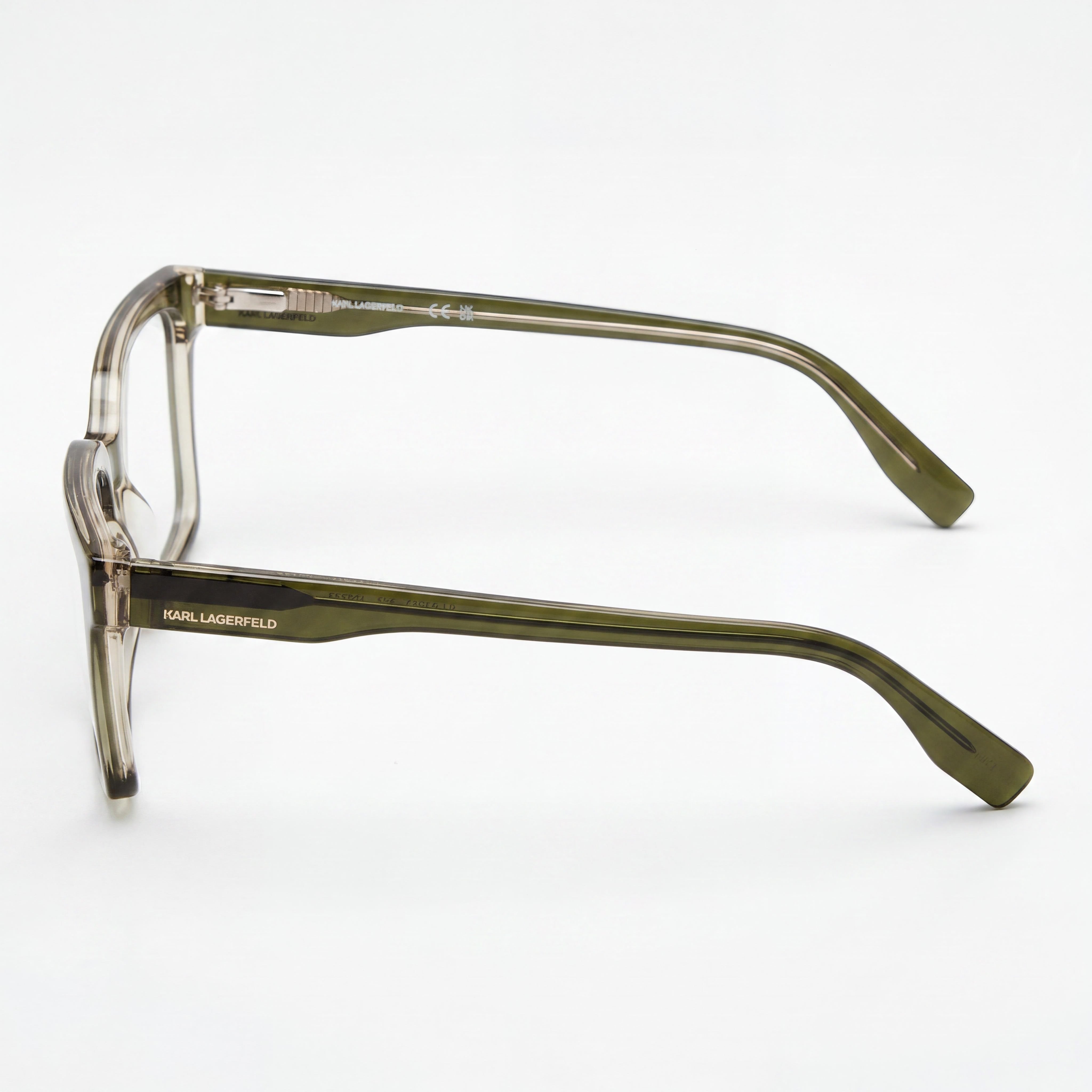 KARL LAGERFELD KL6097 Gafas de sol modernas unisex de acetato caqui cristal de 55 mm, Photo 2
