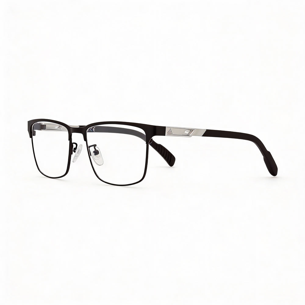 Gafas ópticas adidas Sp5024 para hombre, de aviador, de metal negro mate, con lentes de policarbonato de 55 mm