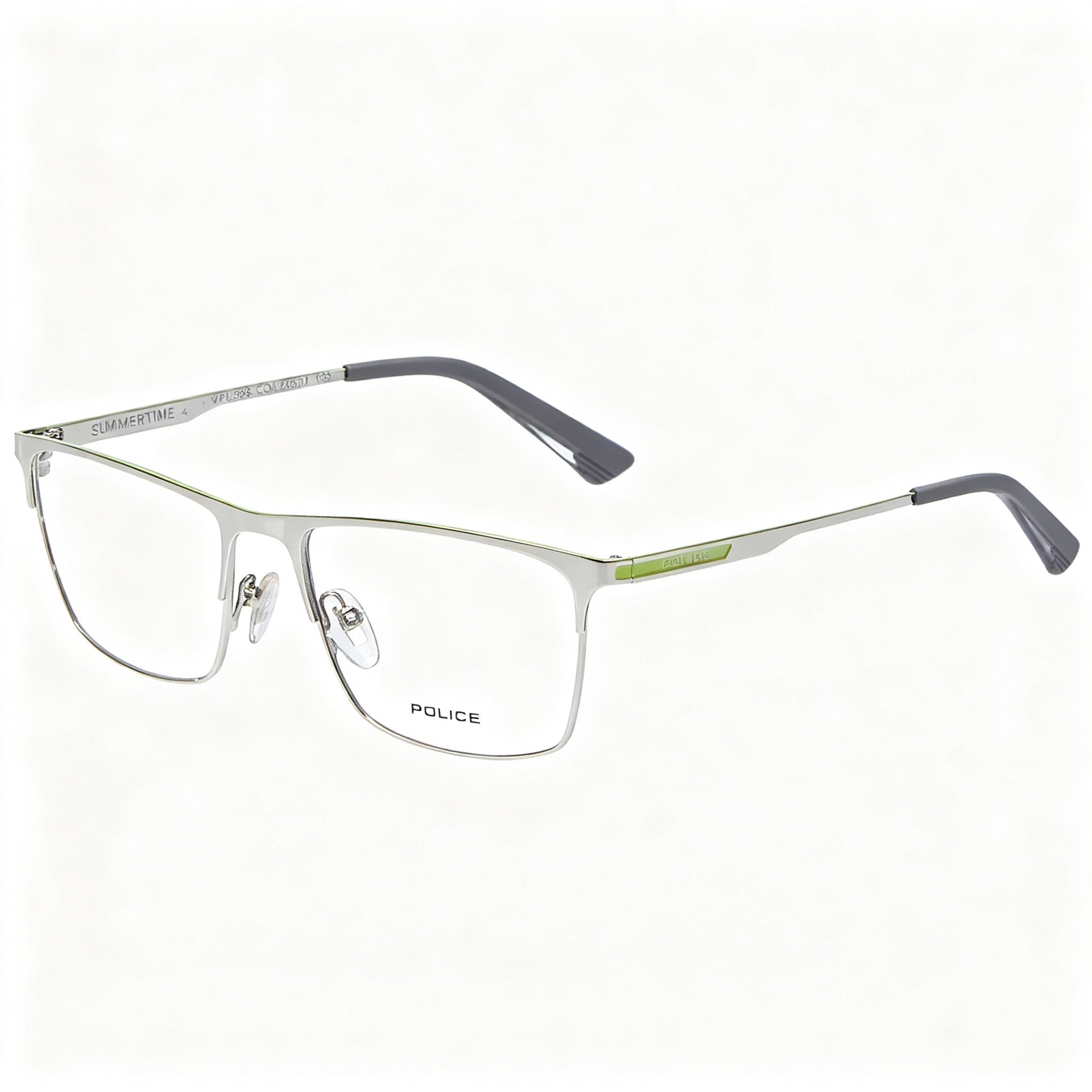 POLICE VPL698 Modern Style Unisex Metal Frame Eyeglasses with Non-Polarized Polycarbonate Lenses 54mm, Photo 3