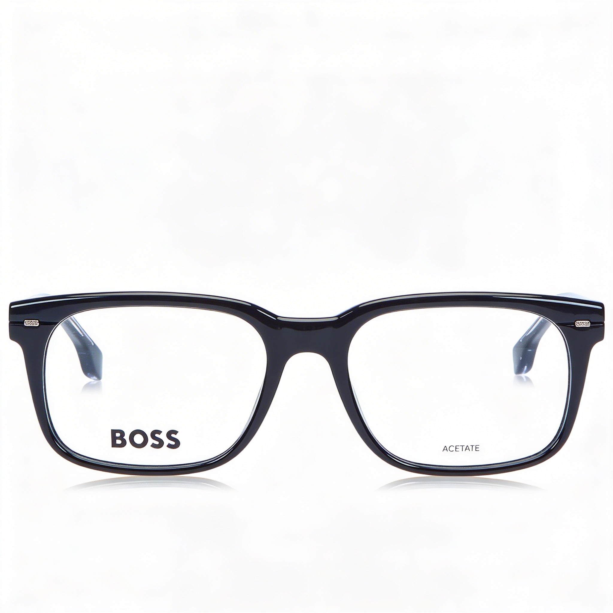 Gafas de vista Hugo Boss Modern unisex de acetato negro con montura completa y lentes negras (ancho de lente de 53 mm), Photo 3