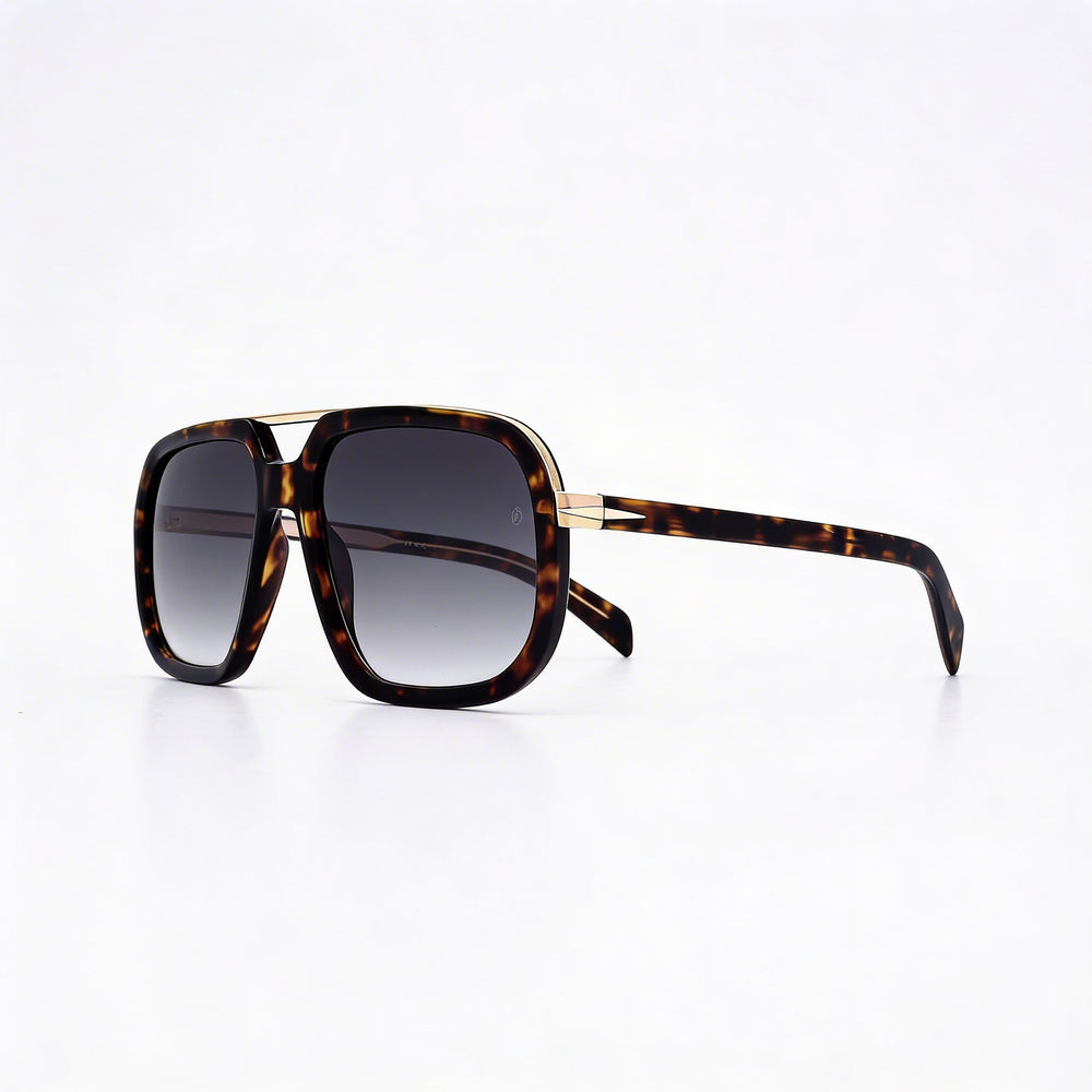 David Beckham Men's DB 7101/S Classic Acetate Frame Havana Gold Polycarbonate Lens 100% UV Protection Sunglasses 57mm