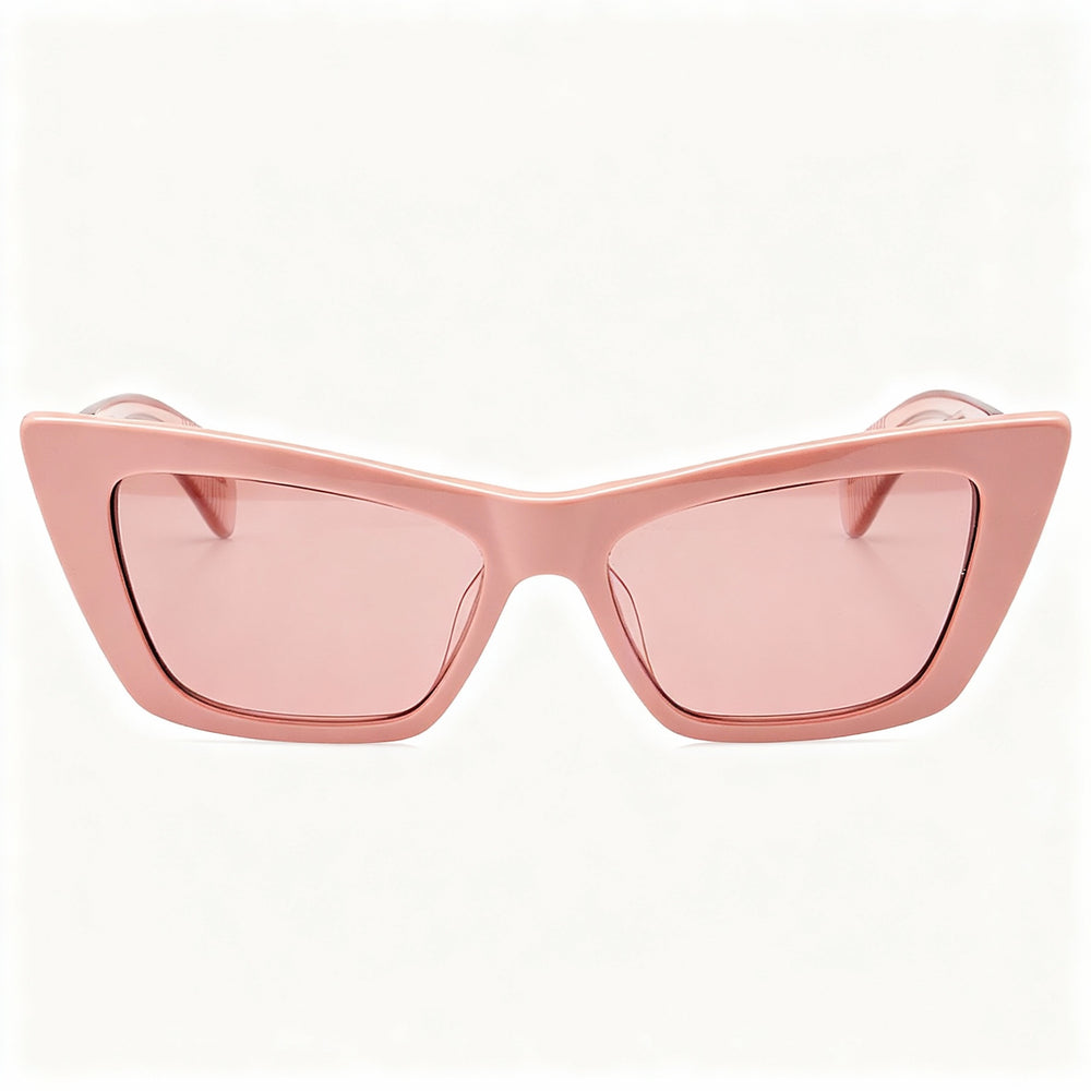 Gafas de sol informales Rag &amp; Bone de acetato rosa para mujer, lentes UV no polarizadas color burdeos, 53-16-140