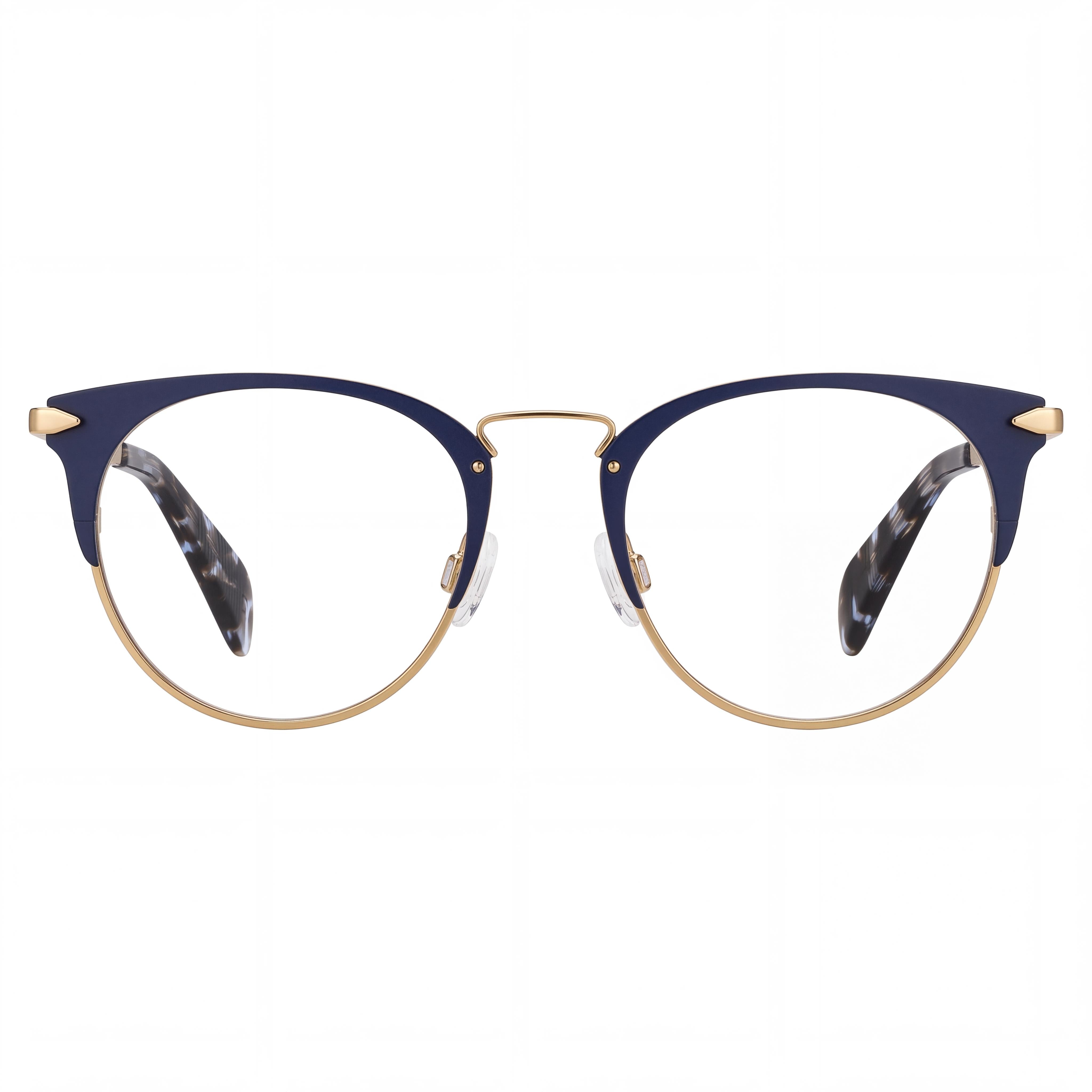 rag & bone Rnb 3016 Women's Blue Gold Metal Full Rim Oval Eyeglasses with Clear Lenses 49mm, Photo 2