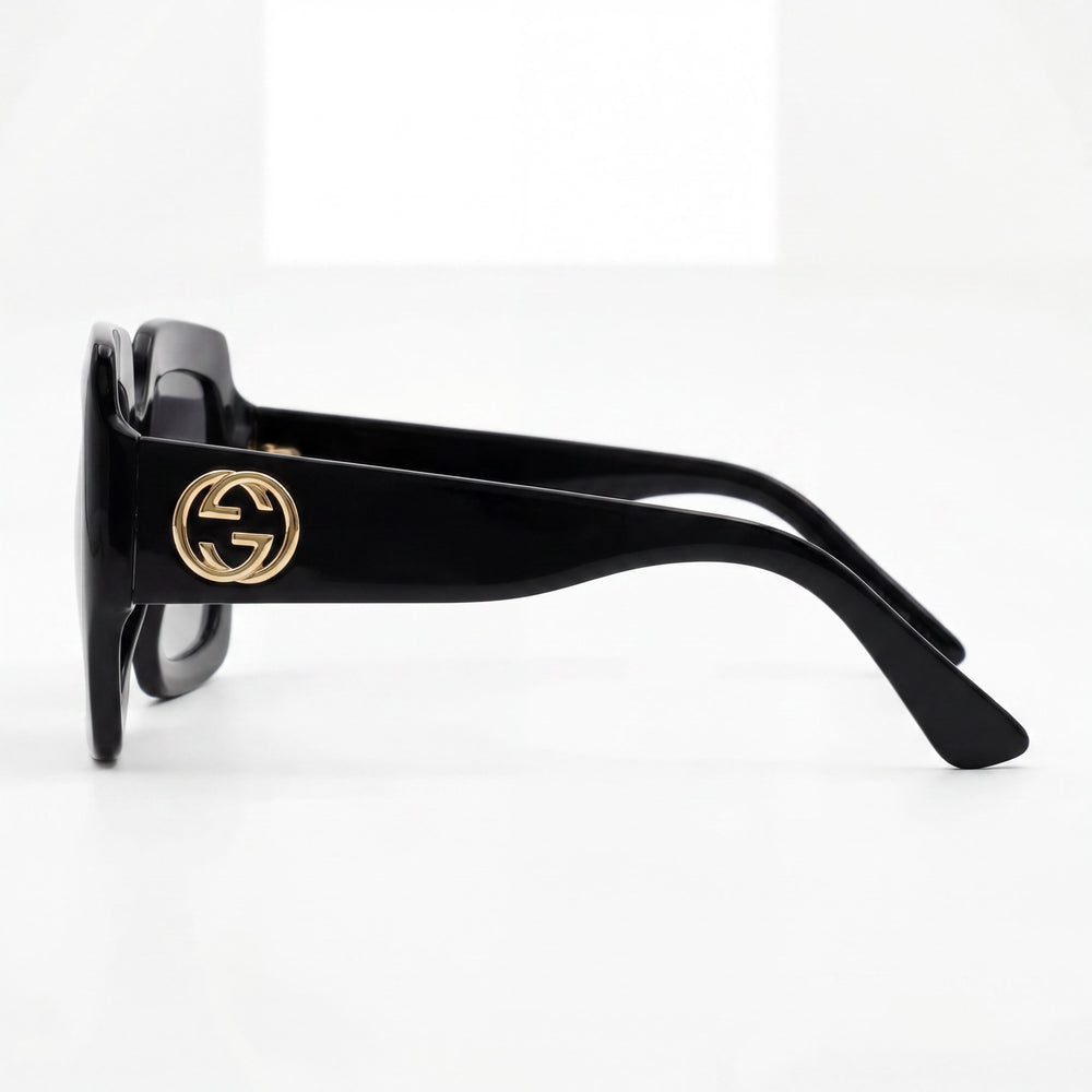 Gucci Classic Women's Plastic Frame Sunglasses Black Grey Gradient Non-Polarized 54-25-48mm