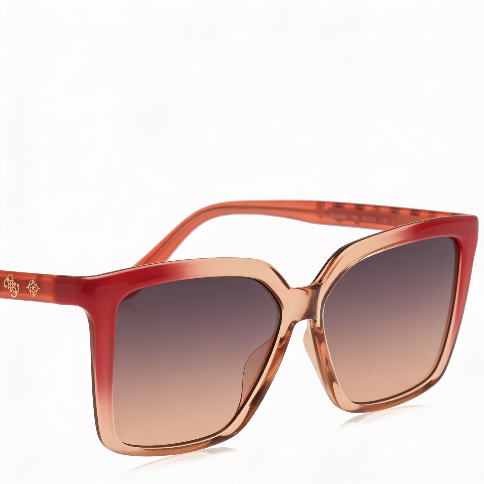 Guess Classic Sunglasses for Women with Rose Injected Frame, Grey Glass Lenses, Non-Polarized, 55mm, Photo 3