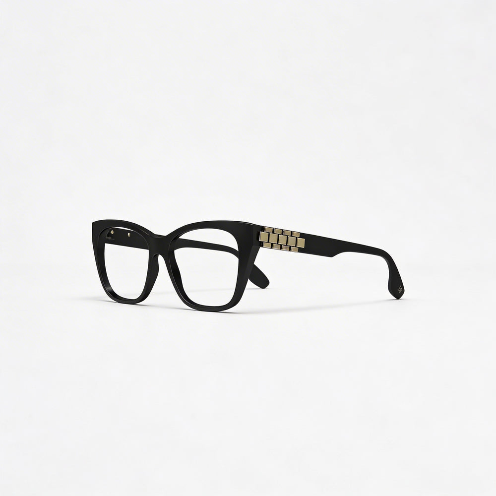 Victoria Beckham Modern Women's Sunglasses featuring a Black Acetate Frame and Black Polycarbonate Lenses, 52mm