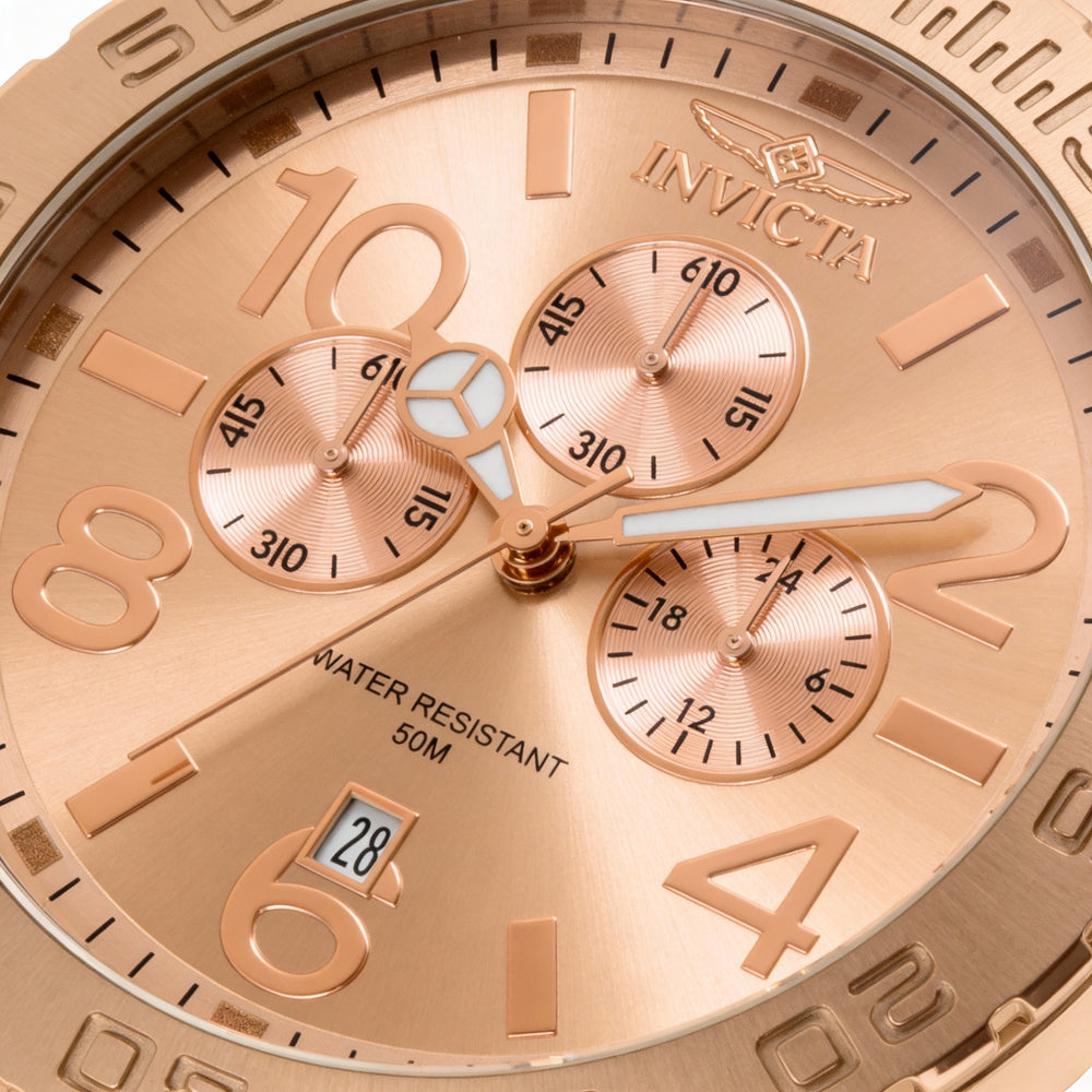 Invicta Specialty 1271 Men's Casual Stainless Steel Rose Gold Dial Quartz Watch 50mm