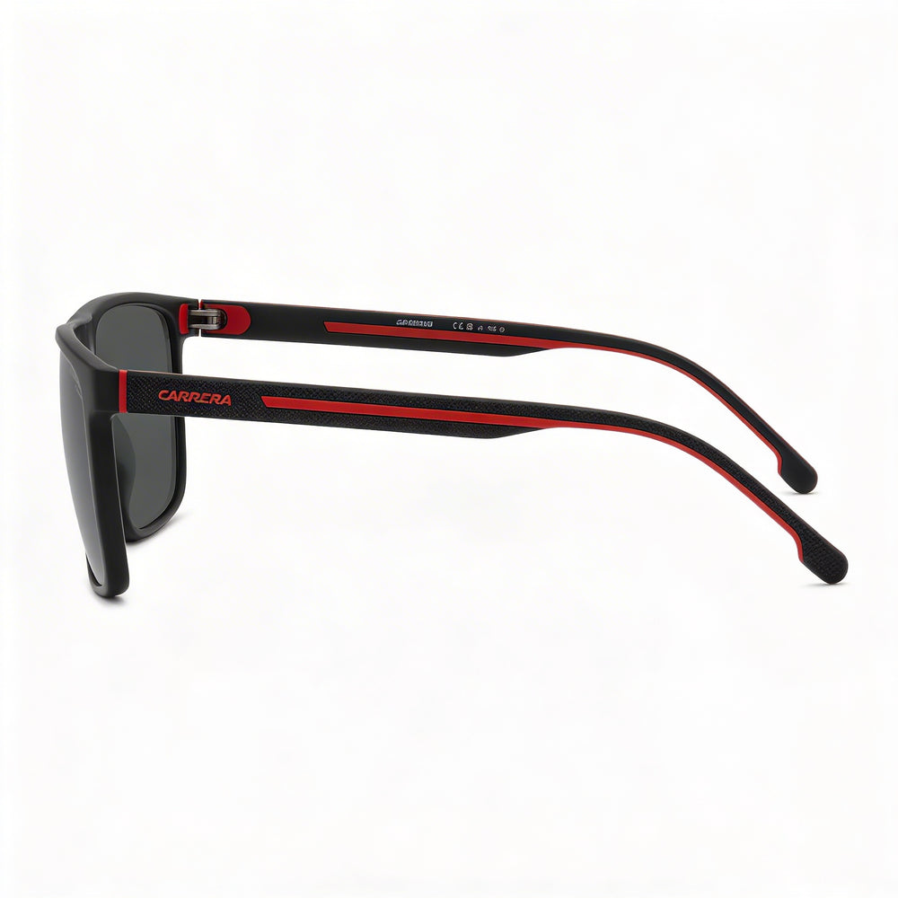 Gafas de sol rectangulares polarizadas de plástico Carrera 8064/S para hombre, color negro, rojo, verde y gris, alto contraste, 57 mm