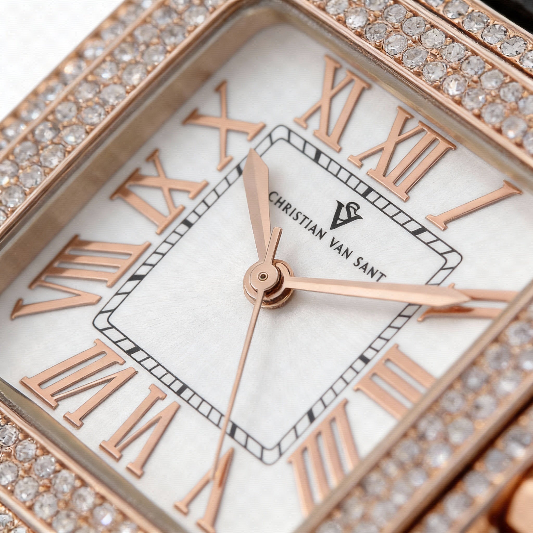 Reloj informal Christian Van Sant para mujer con caja y esfera blancas, cristales en el bisel y resistente al agua hasta 30 m., Photo 3