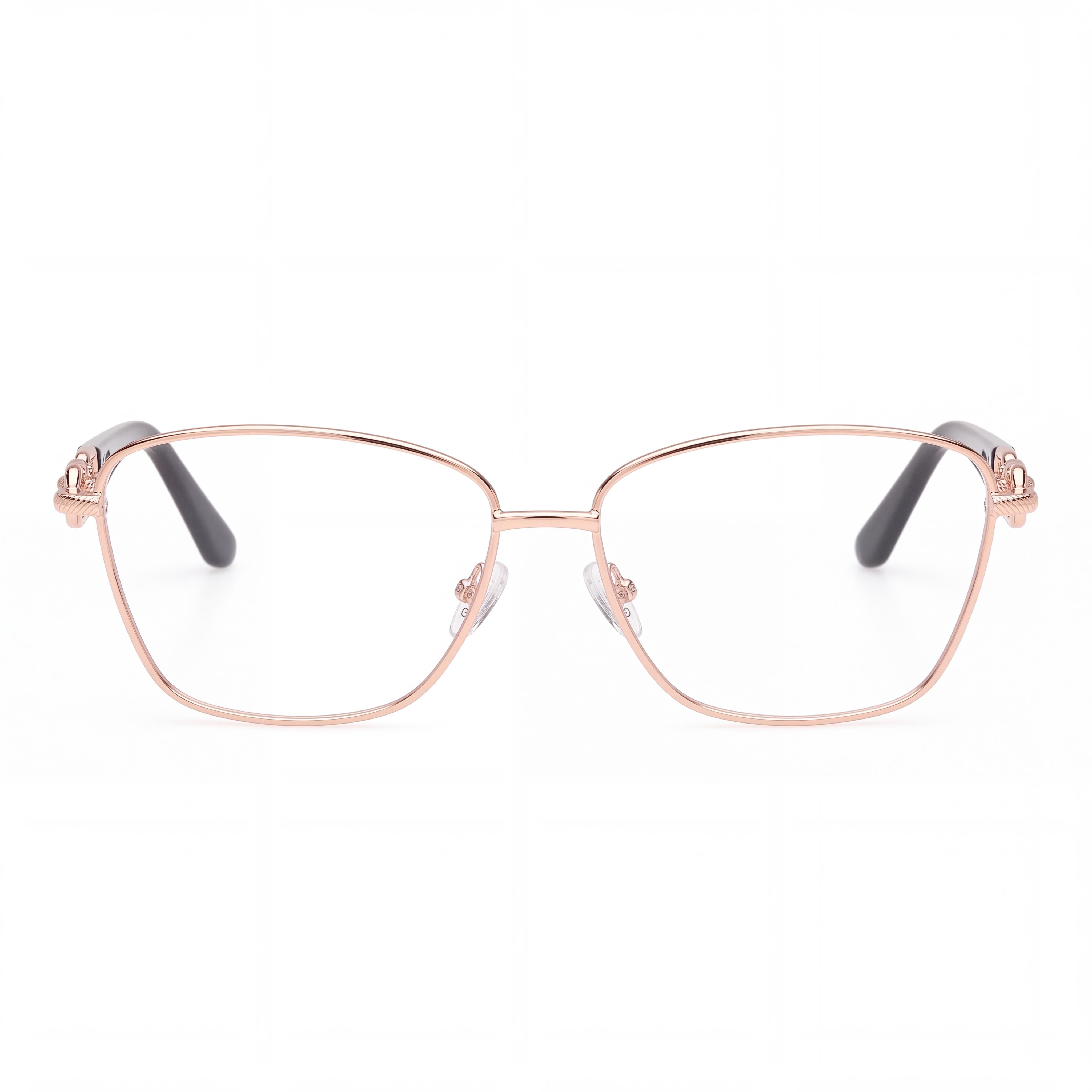 GUESS GU50179 Gafas de Metal a la Moda para Mujer, Oro Rosa / Negro, Lentes No Transparentes, Talla 55/14/140, Photo 2
