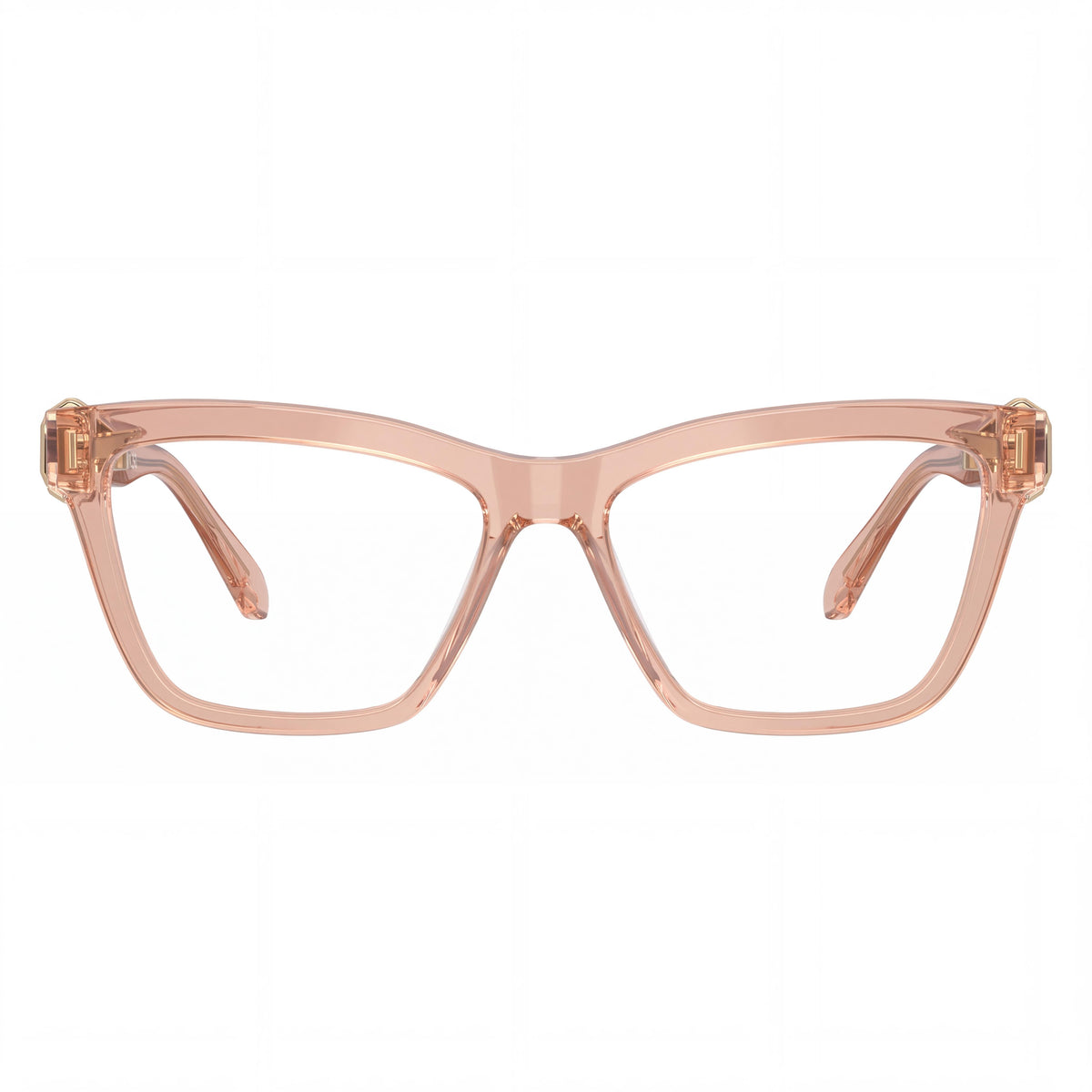 Gafas graduadas cuadradas de plástico para mujer Swarovski SK2021, montura beige transparente, 53 mm de ancho de lente, Photo 2