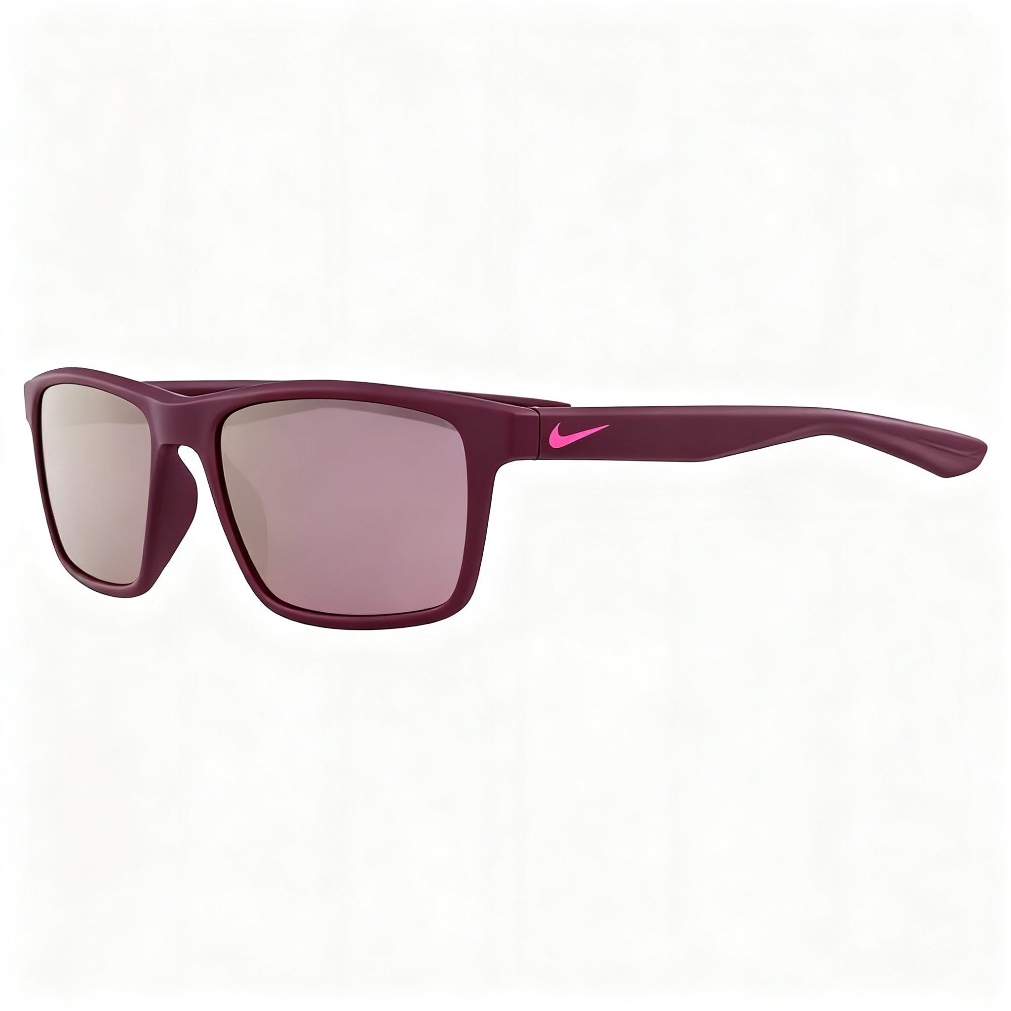 Nike Whiz EV1160 Unisex Titanium Sunglasses, Matte Bordeaux Fuchsia Frame, Grey Light Pink Mirror Lenses, 48mm