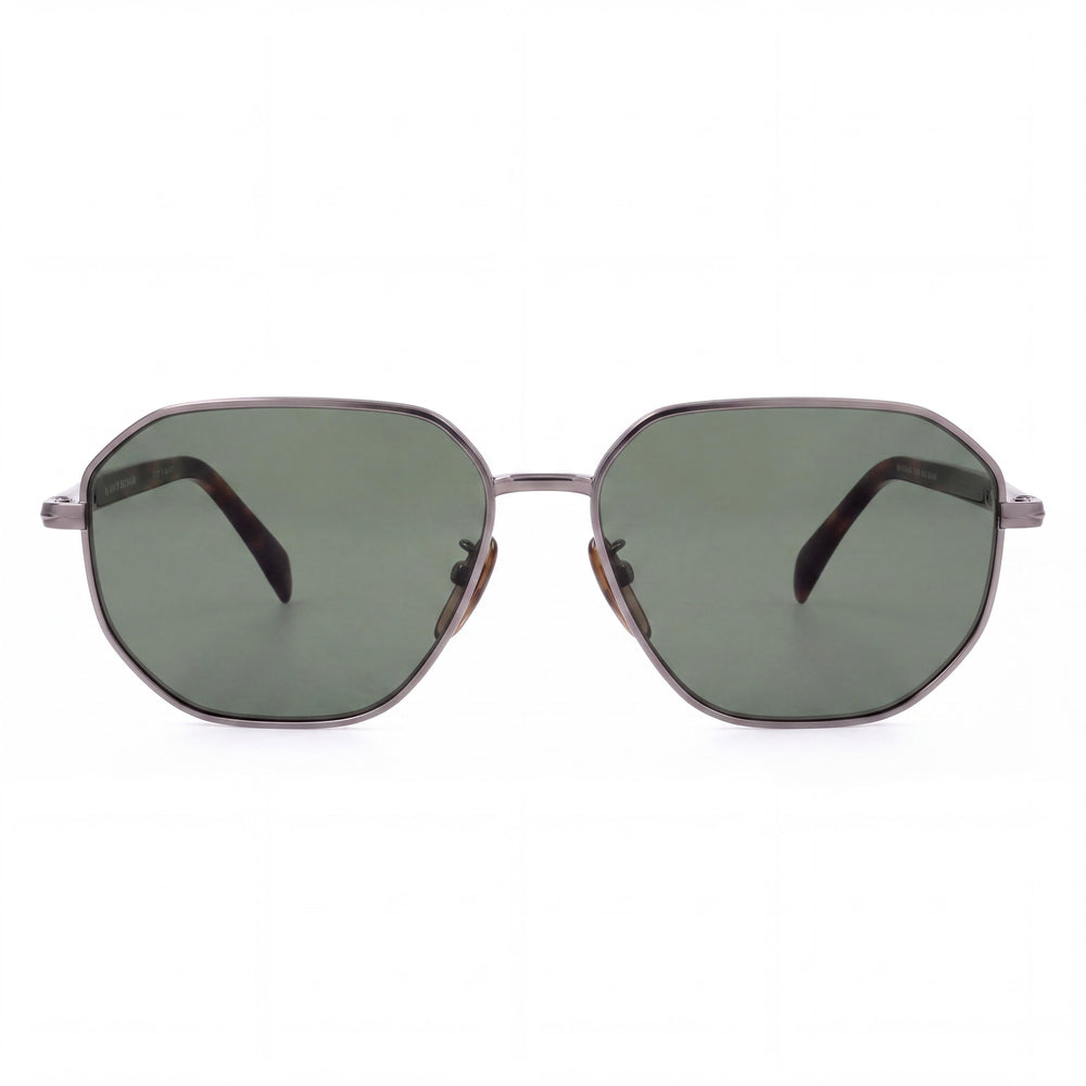 Gafas de sol David Beckham modernas para hombre con montura metálica de rutenio Habana 60mm