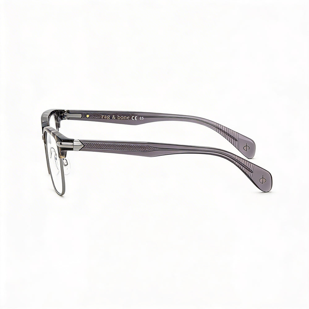 Gafas de sol Rag & Bone Modern para hombre, de acero de aleación Havana, color negro y gris, con lentes de policarbonato de 53 mm