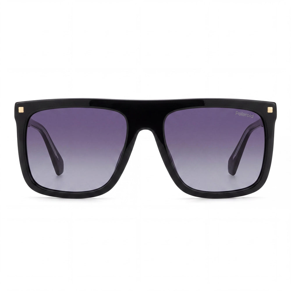 Gafas de sol polarizadas Polaroid Eyewear PLD 4166/S/X para mujer, de acetato negro rectangular, informales, 100% protección UV, 56-18-145