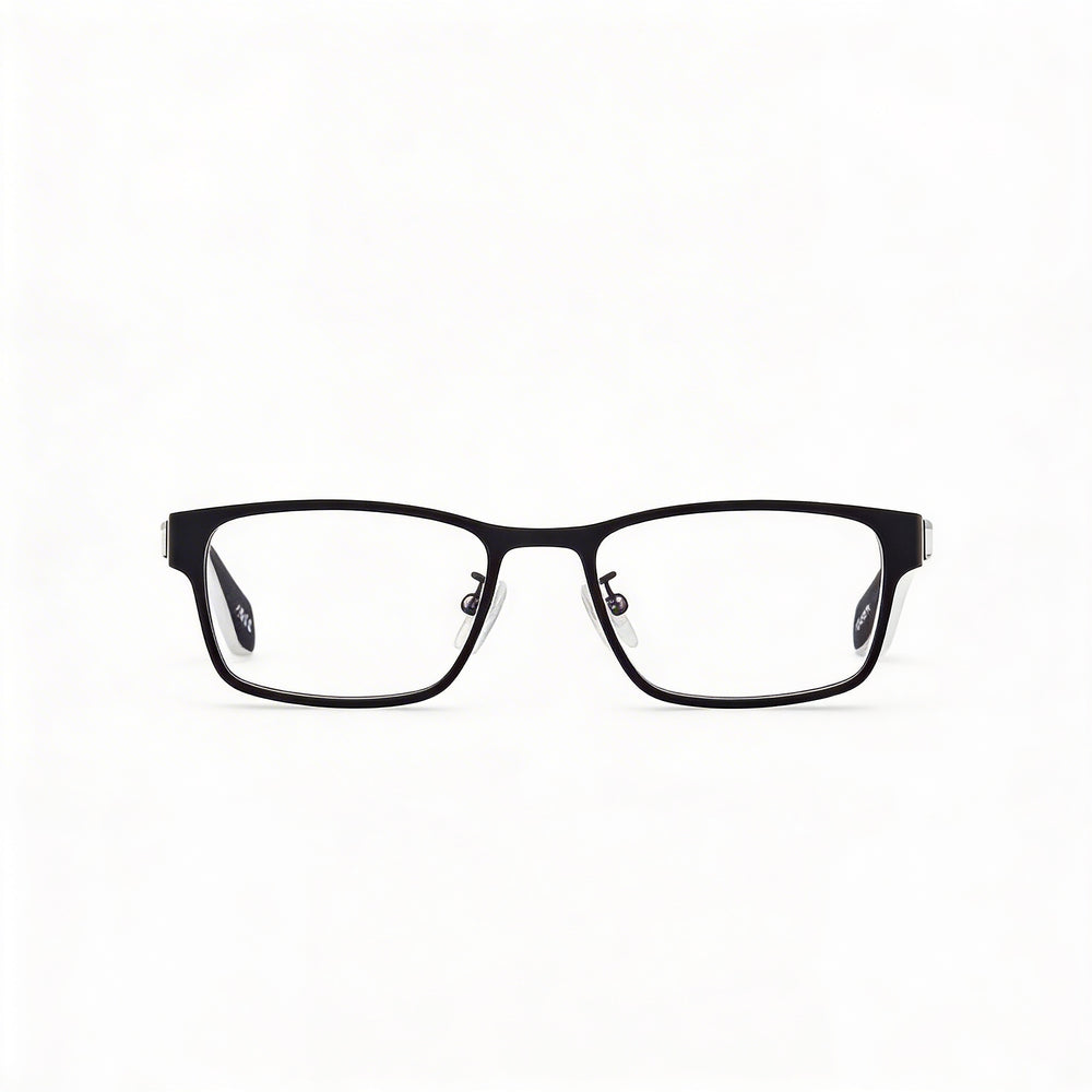 Gafas rectangulares de hombre Adidas Originals OR5049 con montura metálica en negro mate y lentes de demostración 52-18-145