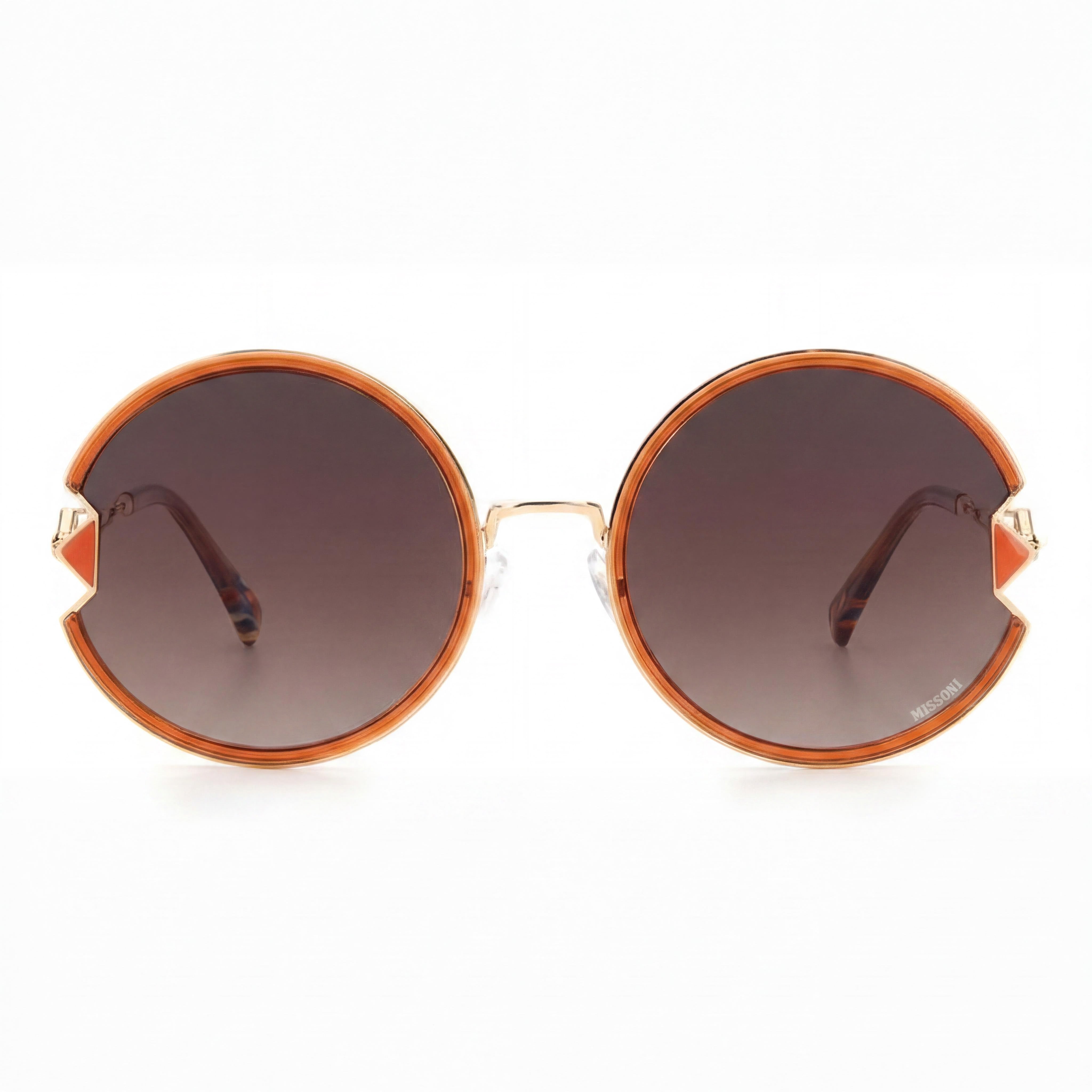 Missoni Classic Women's Round Stainless Steel Brown Lens UV Protection Sunglasses 59mm, Photo 2