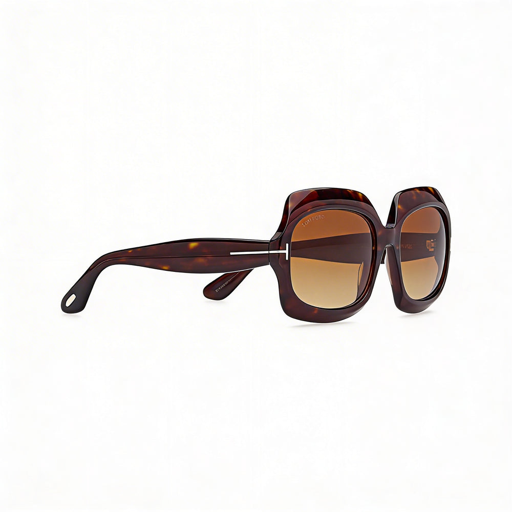 Tom Ford Women's Classic Sunglasses, Dark Havana Light Brown Shaded Frame, Gradient Brown Lenses, 60mm
