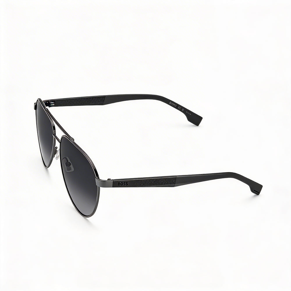 Hugo Boss Contemporary Unisex Brown Dark Ruthenium Grey Alloy Steel UV Protection Sunglasses 60mm