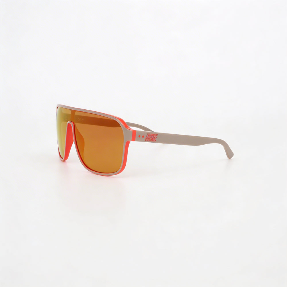 Nike Vintage Flyer Mirrored Unisex Plastic Sunglasses, College Grey Orange Flash Frame, Brown Orange Mirror Lenses, 64mm, 100% UV