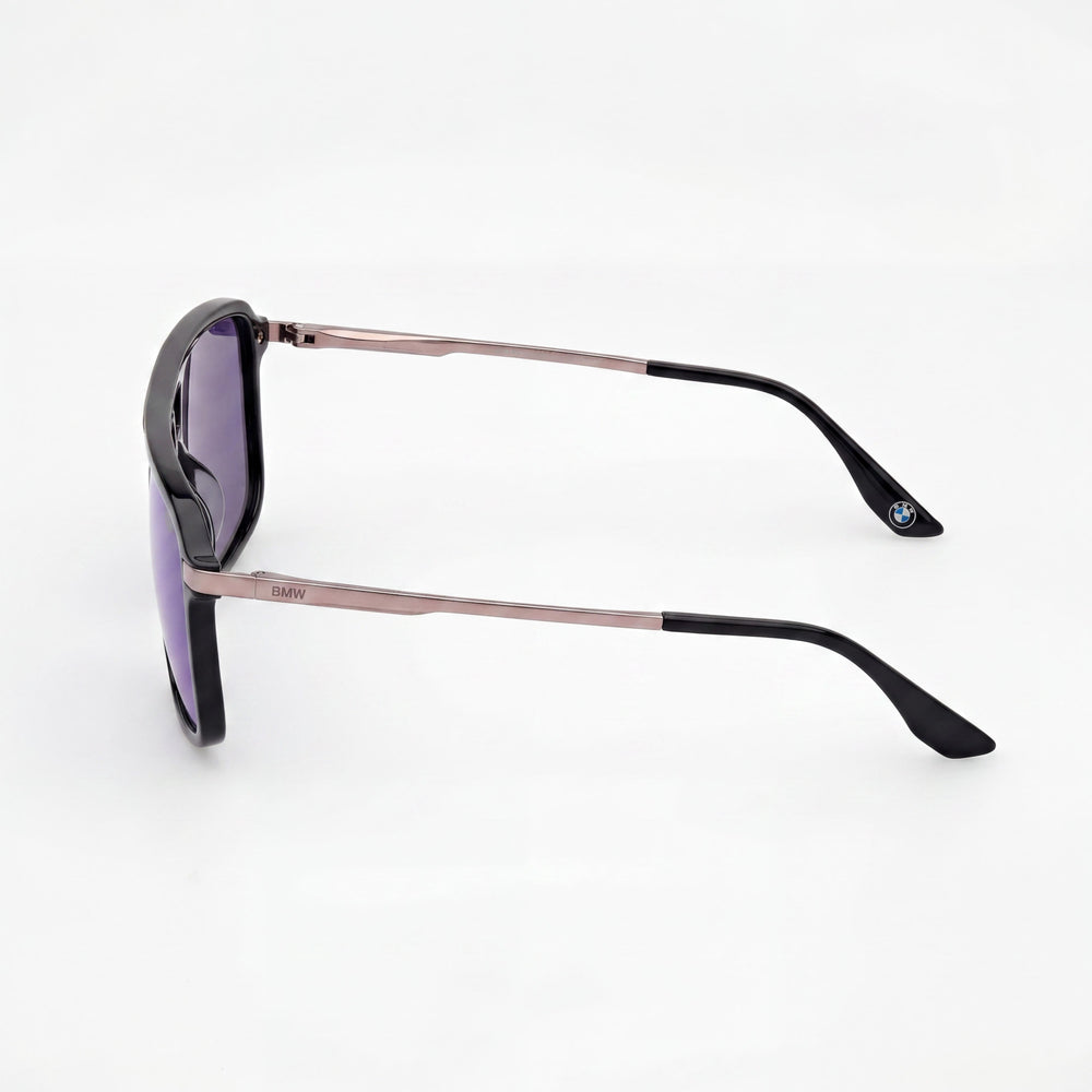 Gafas de sol BMW para mujer, modernas, de acetato, negro brillante, espejo verde-azul, no polarizadas, protección UV, 58 mm