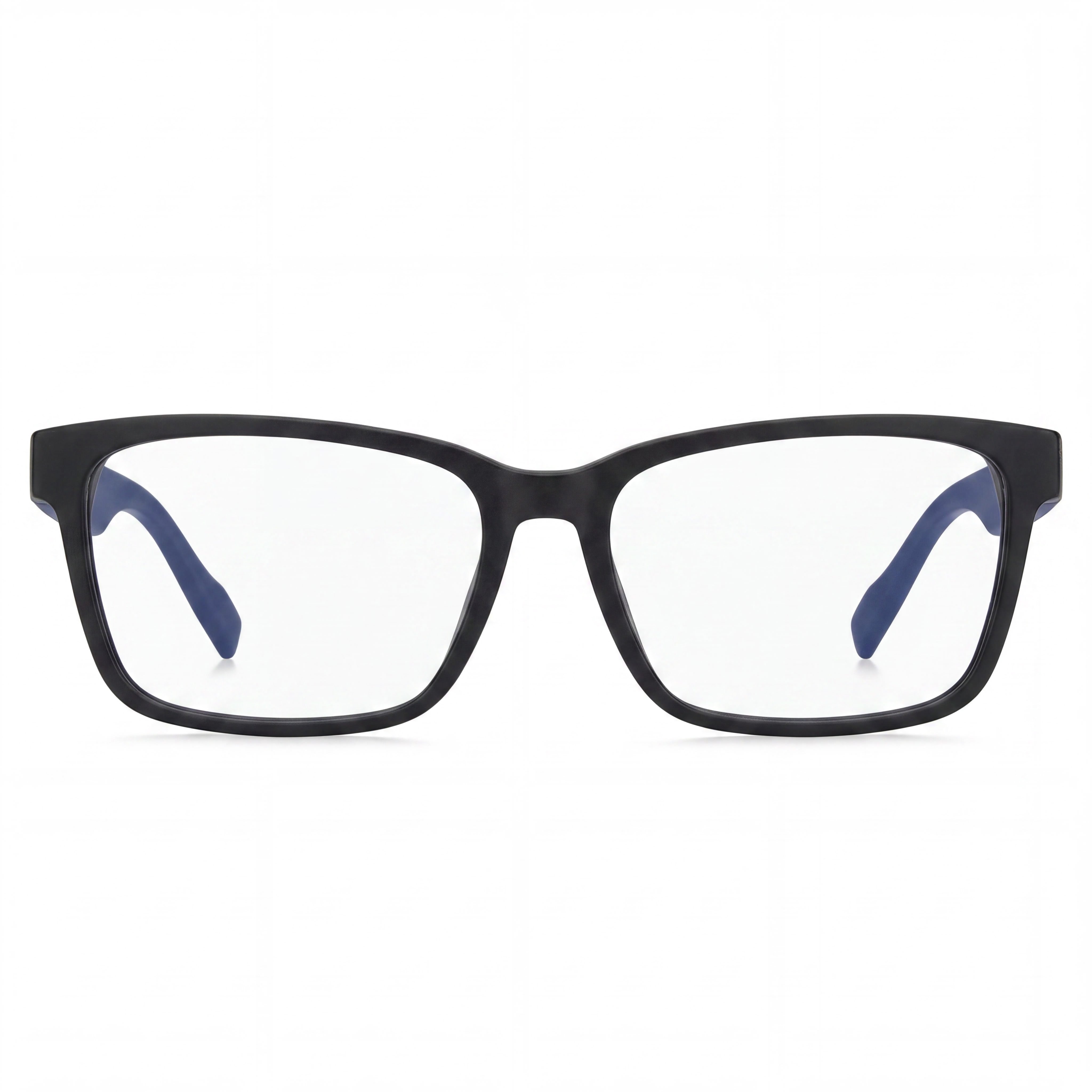 Hugo Boss Audio Systems Hg 0182 Gafas para hombre, negro mate, armazón de plástico azul, lentes transparentes no recetadas, 55-16-140, Photo 2