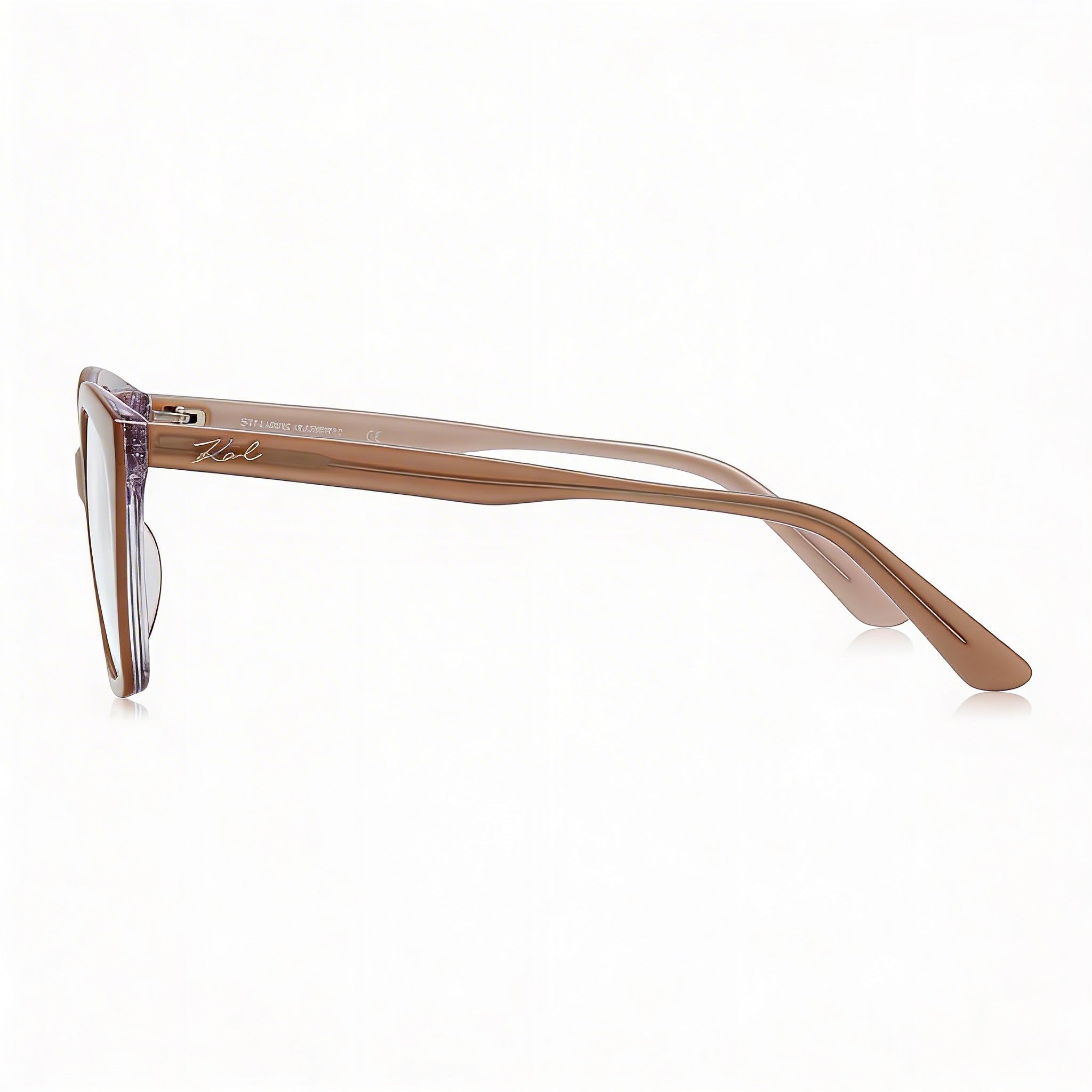 Gafas de sol KARL LAGERFELD KL6064 de estilo casual para mujer, montura de acetato en camello de tres capas, 54 mm, Photo 3