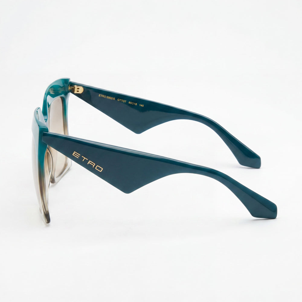 Etro Casual Style Women's Khaki Green Acetate Non-Polarized Polycarbonate Sunglasses 60mm Lens
