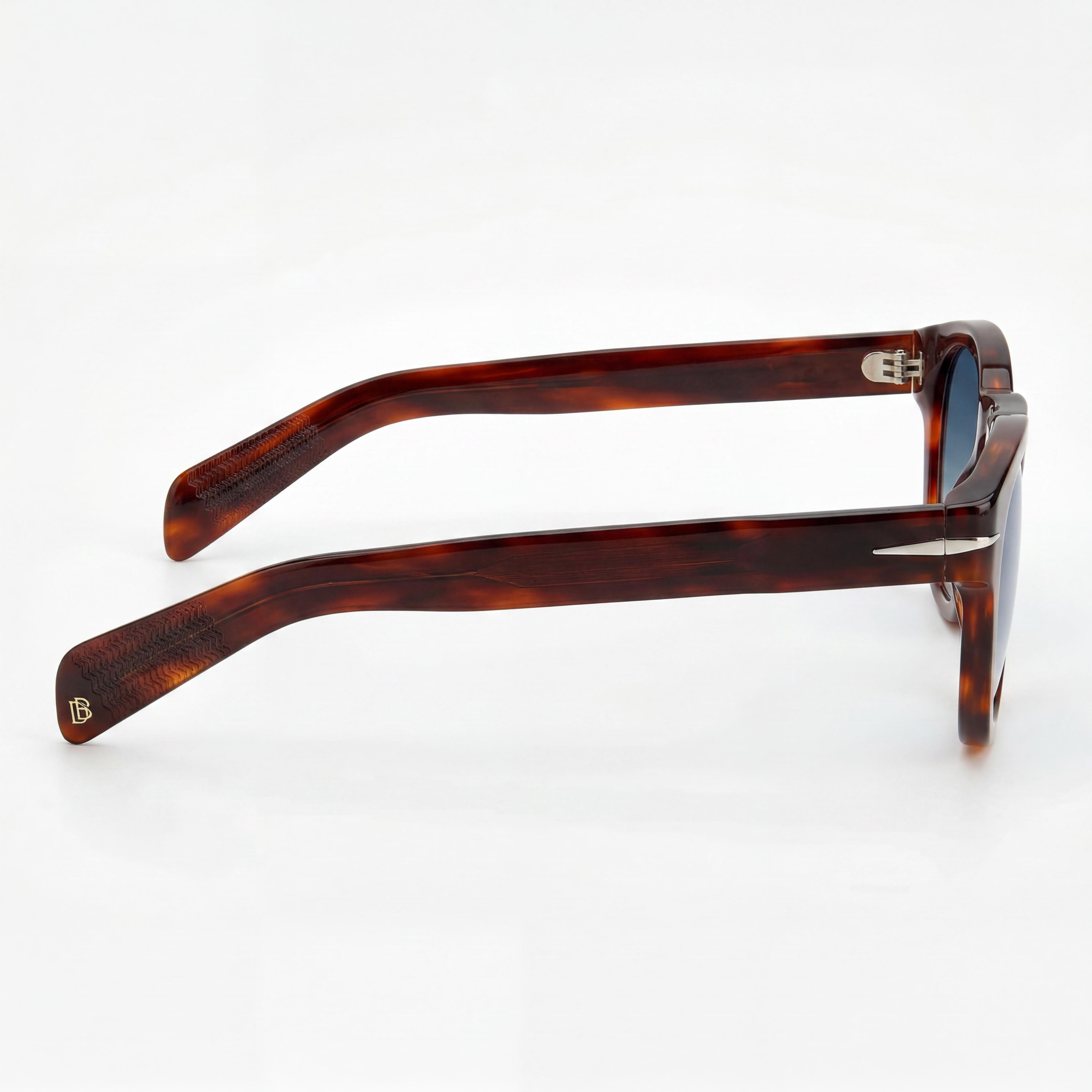 Gafas de sol David Beckham PANTHOS Tea Cup de protección UV para hombre, acetato de La Habana a rayas marrones, aptas para casco de moto, 48 mm, Photo 3