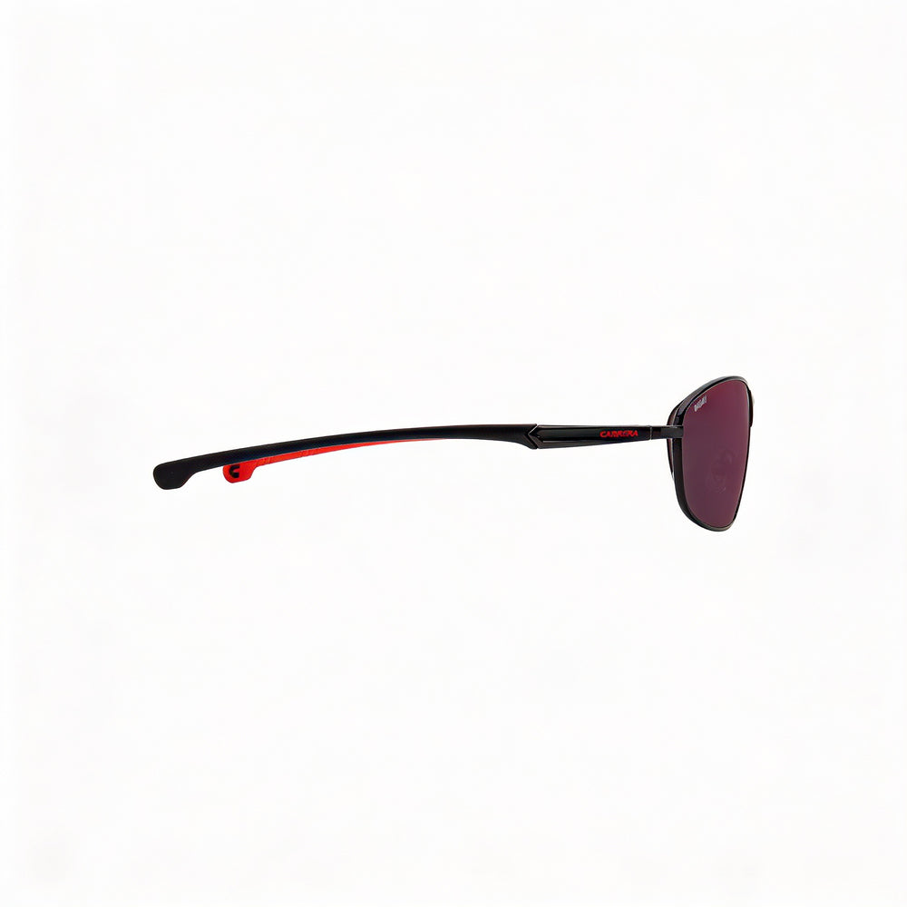 Carrera Classic Unisex Black and Red Stainless Steel Sunglasses with UV Protected Polycarbonate Lenses, 64mm Lens Width