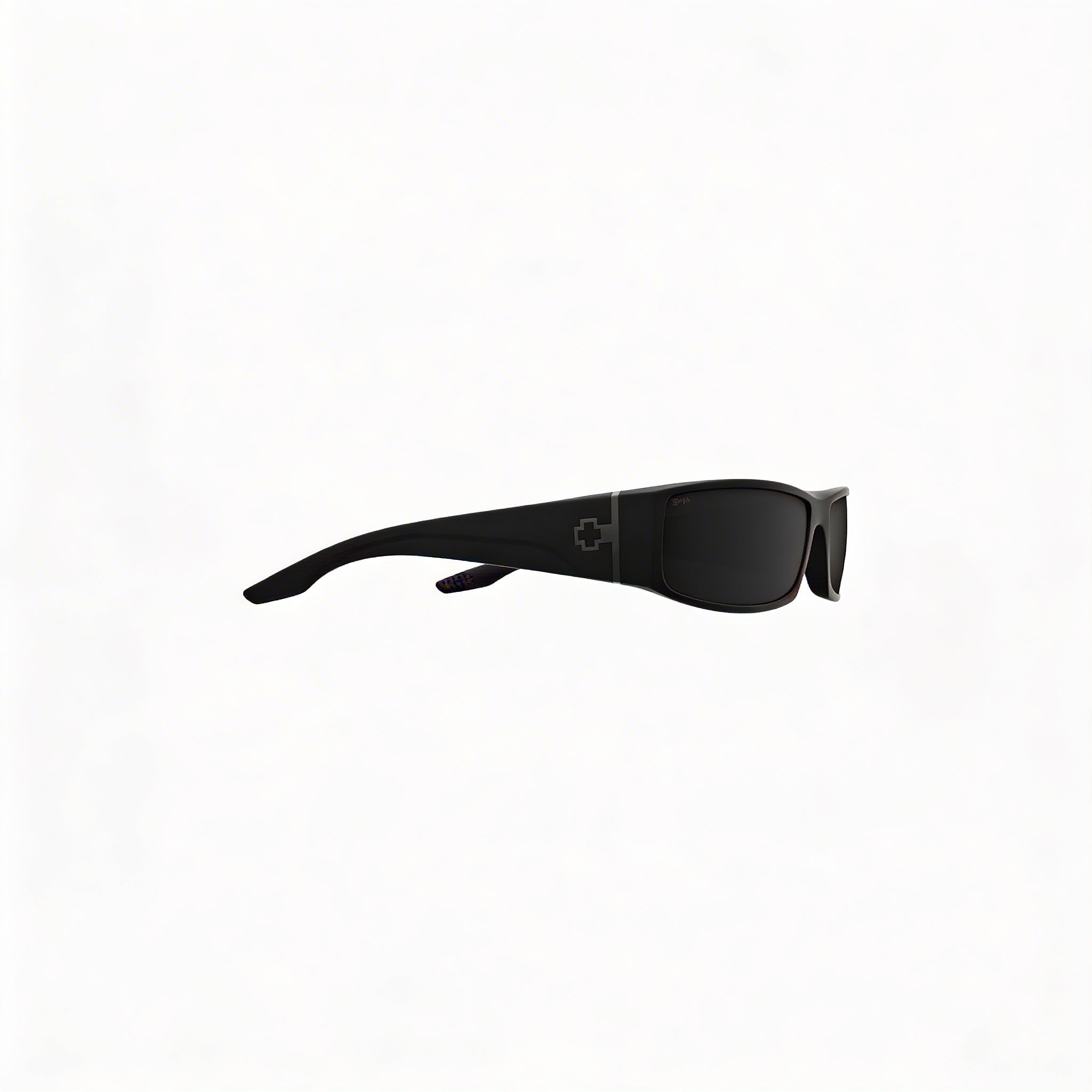 Spy Cooper XL Rectangular Wrap Unisex X-Large Soft Matte Black Plastic Sunglasses, Black Mirror Polarized UV Lenses, Photo 3