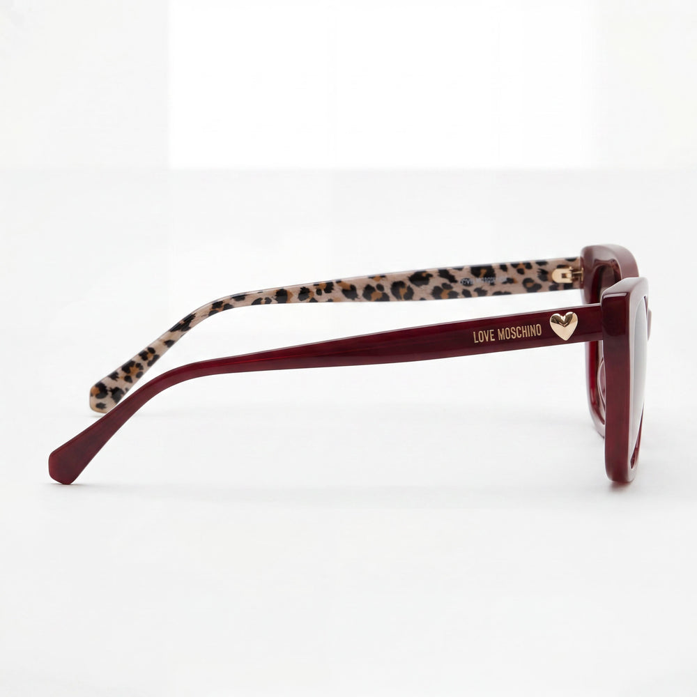 Gafas de sol Love Moschino casual de acetato rojo estampado para mujer con lentes marrones sombreadas UV 400, 54 mm
