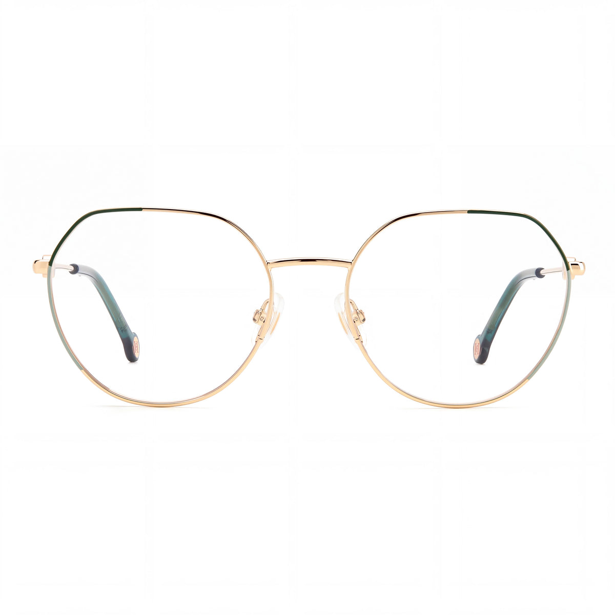 Carolina Herrera 0059 Men's Round Alloy Steel Gold Green UV Protected Optical Frames with Polycarbonate Lenses 55mm, Photo 2