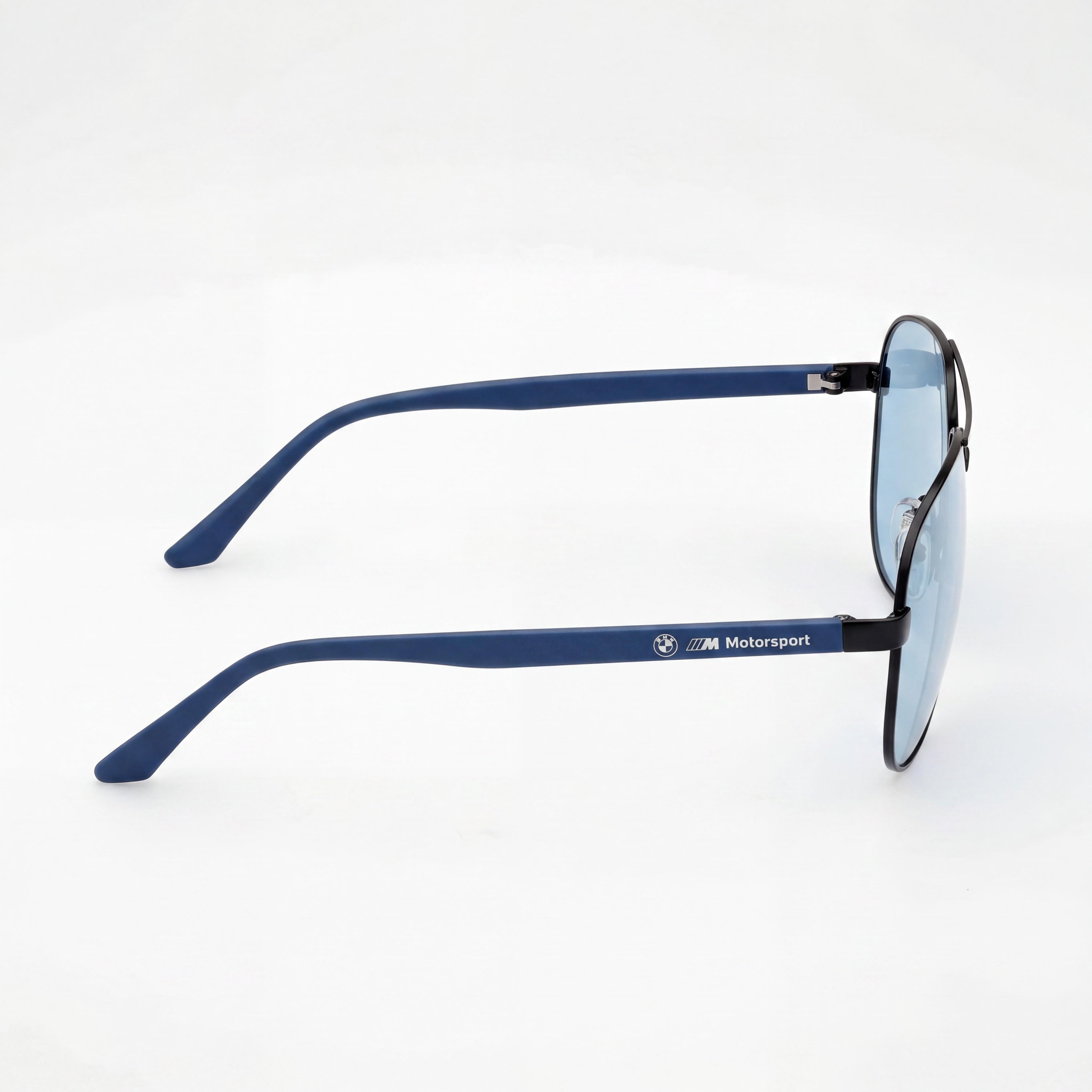Gafas de sol de metal BMW MOTORSPORT estilo piloto para hombre con montura negra mate, lentes polarizadas azules, ancho de lente 62 mm, Photo 3