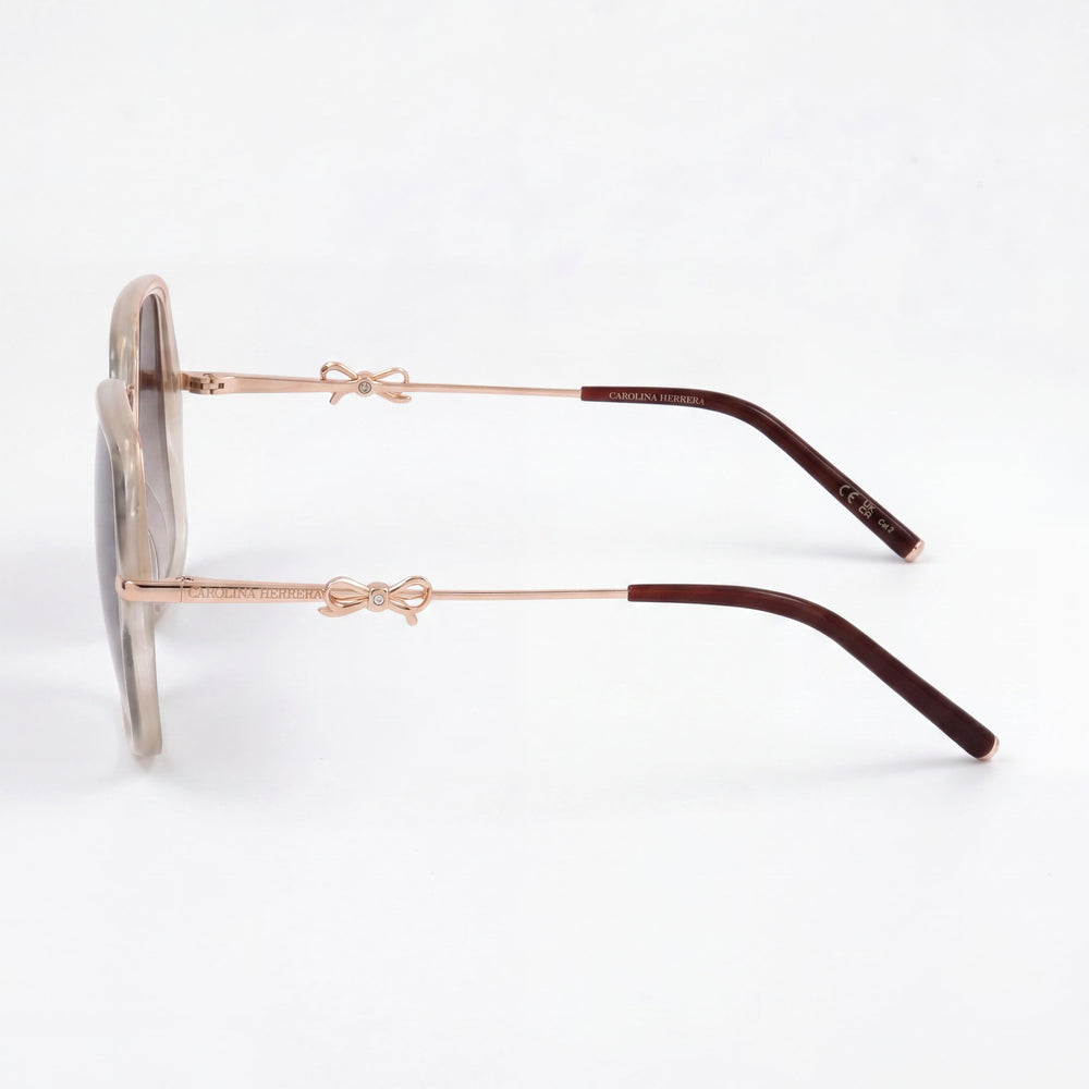 Carolina Herrera Casual Unisex Metal White Marble Pink Doubleshade Sunglasses 57-19-145